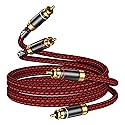 Hagietek 2 RCA Audio Cable Audiophile Gold Plated Stereo Braided Subwoofer Cable Oxgen Free Copper for Home Theater,HDTV, Amplifiers, HiFi