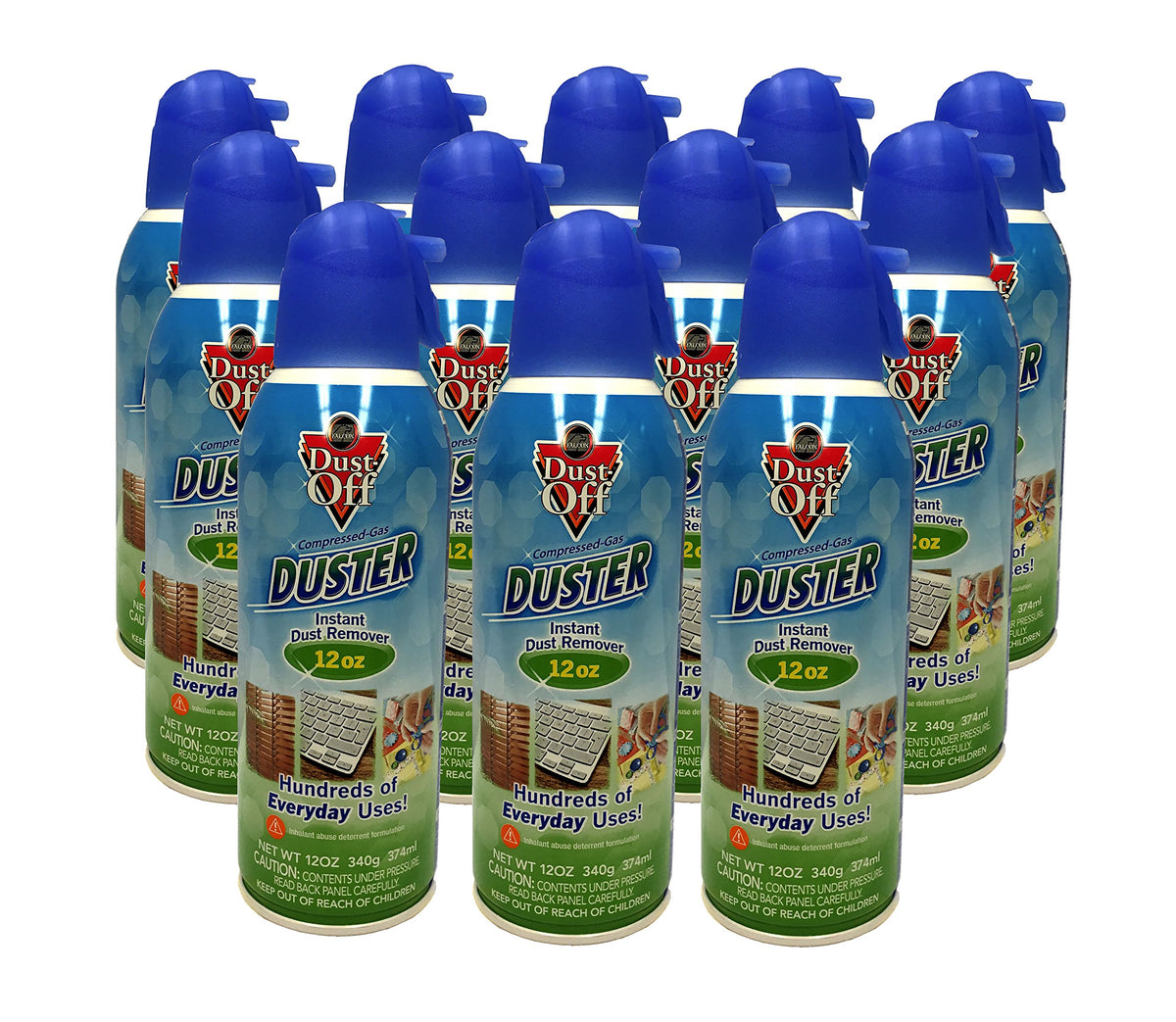 New 12 Pack Dust Off Compressed Gas Duster 12 oz