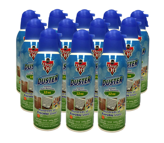 New 12 Pack Dust Off Compressed Gas Duster 12 oz