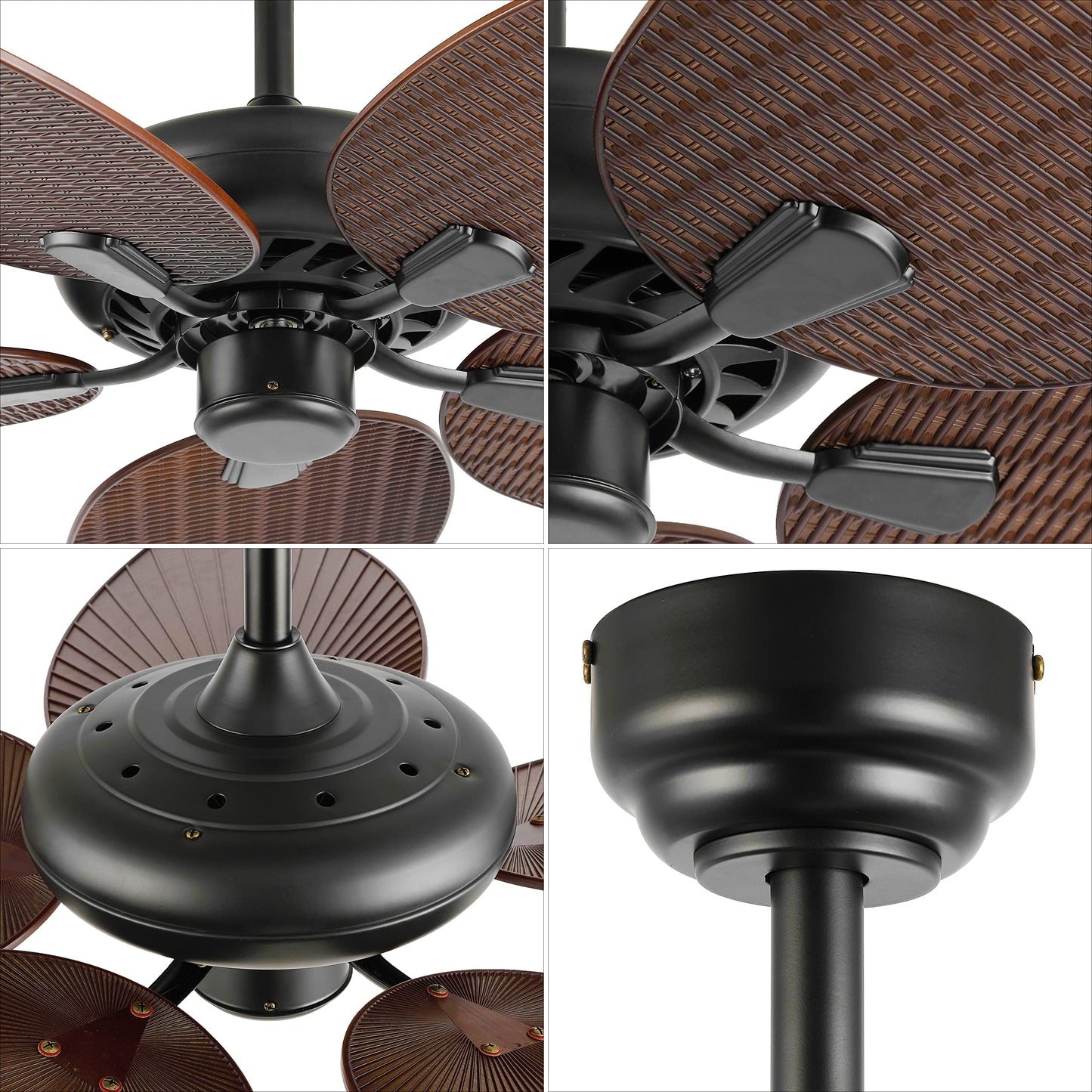 JONATHAN Y Raffles 52" Bohemian Industrial 6-Speed Ceiling Fan, Brown