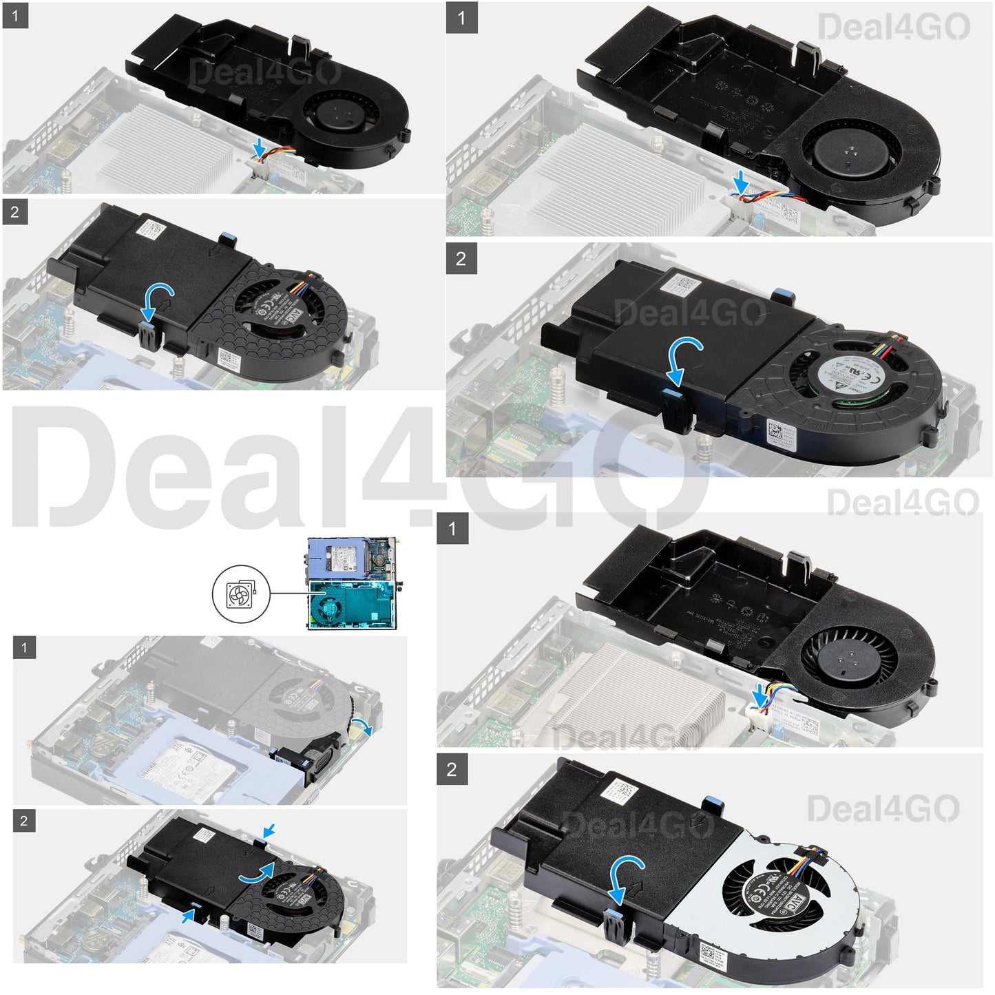 Deal4GO 5V 35W Cooling Fan Heatsink Assembly W77JN JV47V Replacement for Dell Optiplex 3080 3090 5090 7080 MFF Micro Desktop, Black