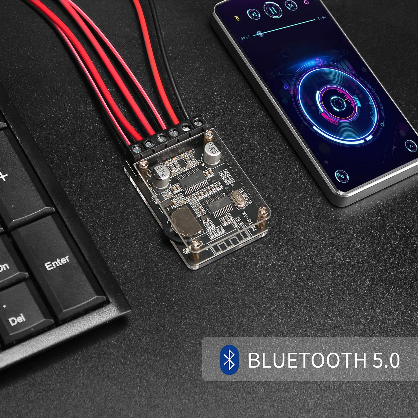 Bluetooth Power Amplifier Board 2.0 Dual Channel Stereo Wireless Mini Amp Module with Protective Shell(XY-P15W)