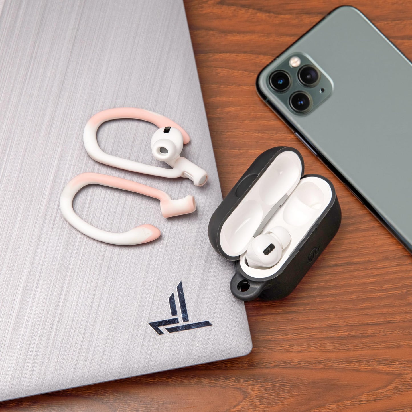 WC HookZ - Patented Upgraded Over Ear Hooks for AirPods Pro 1, 2 & AirPods 1, 2 & 3- Two Size Pairs Included in Package, Unique Left & Right Hook