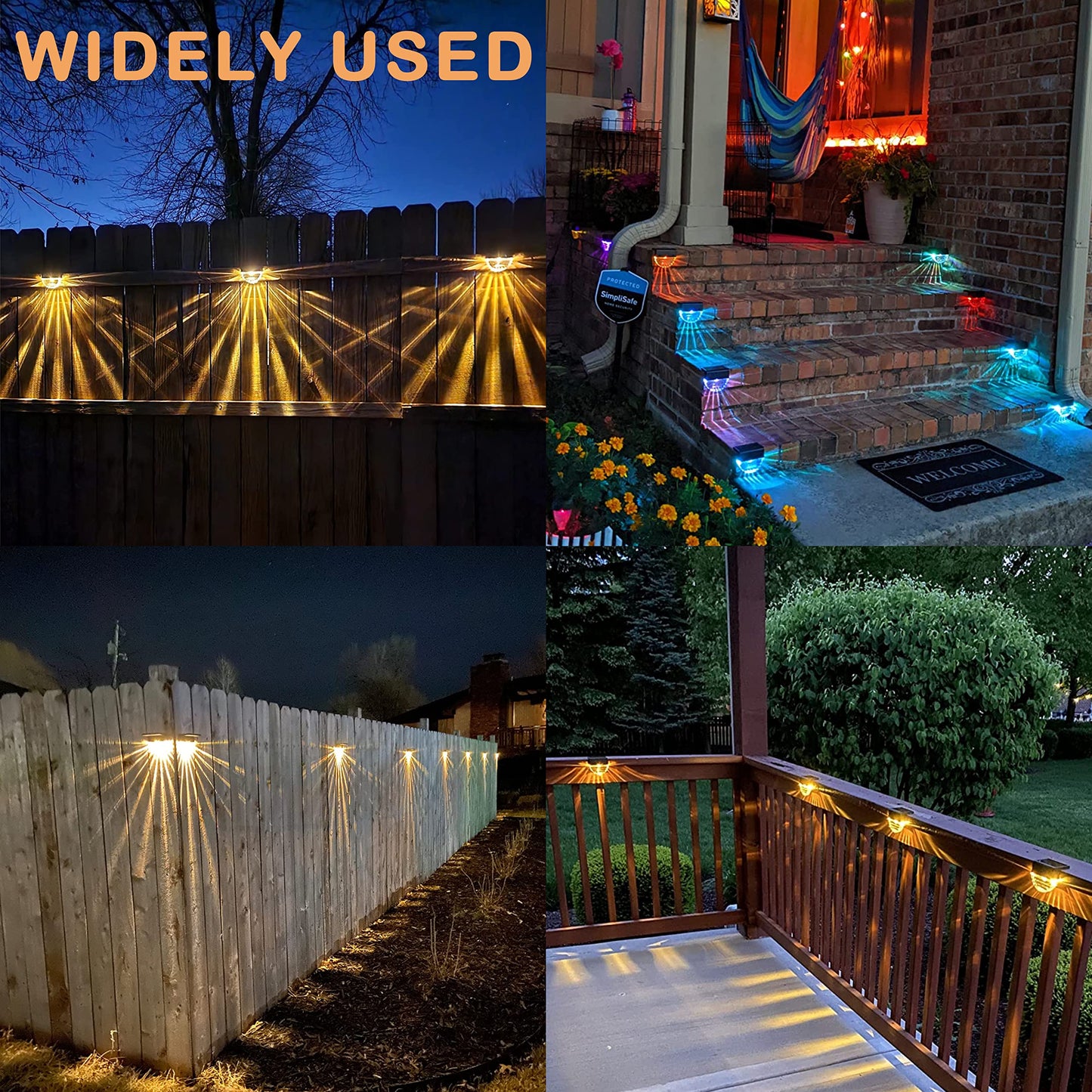 Melunar Solar Deck Lights, 6 Pack Waterproof LED Solar Step Light Outdoor, Fence Lights Solar Powered for Outside, Garden, Patio, Stairs,Yard,10