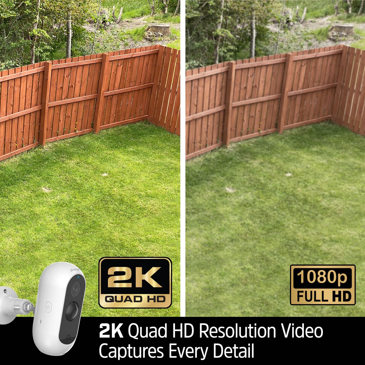 Energizer Smart 2K Outdoor Battery Security Camera, Wireless, Rechargeable, Weather-Resistant, Live View, 2-Way Audio, Night Vision, Motion Alerts