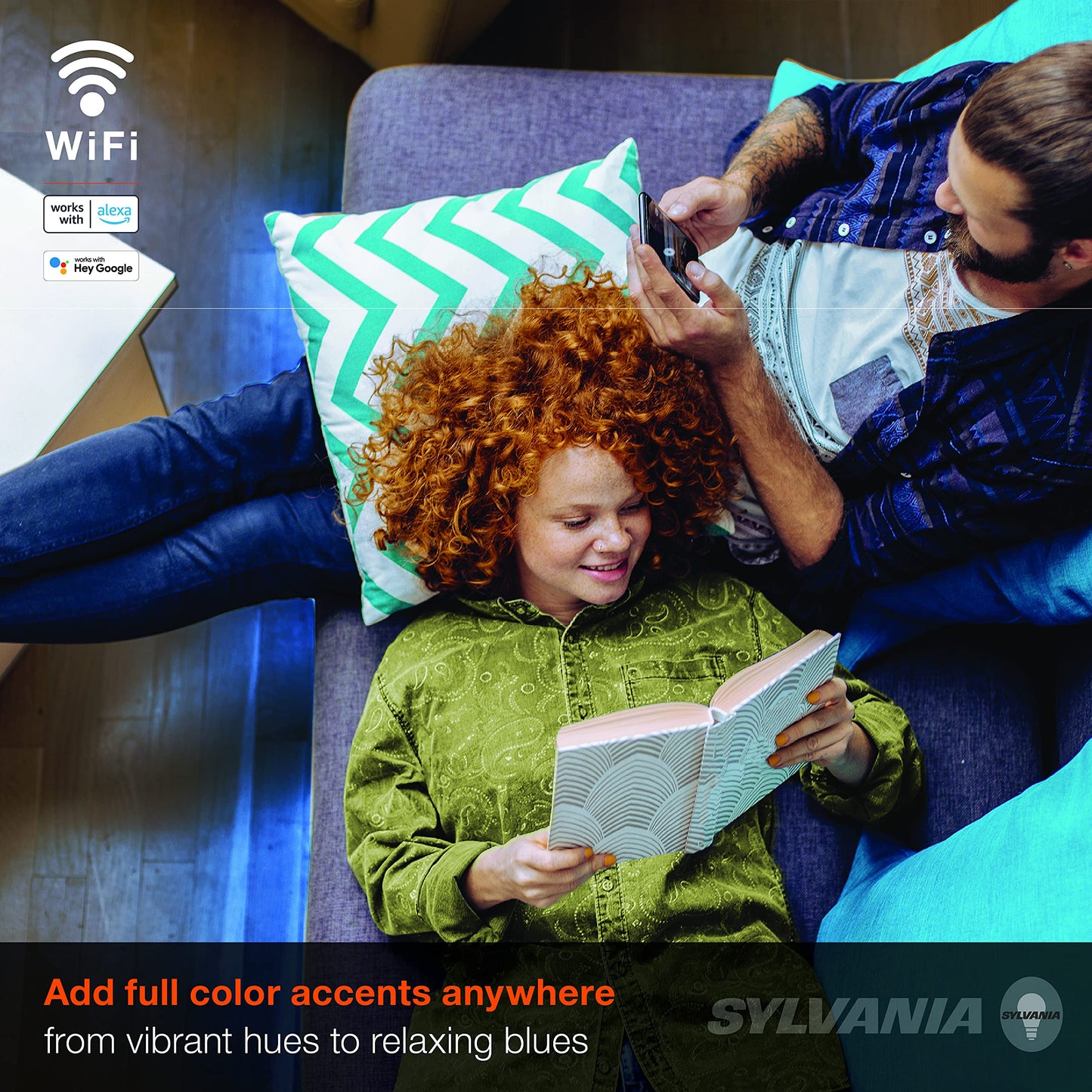 SYLVANIA Wifi LED Smart Strip Light Expansion Kit, 6.5ft, Indoor, Full Color & Adjustable White, Compatible with Alexa and Google Home Only - 1 Pack