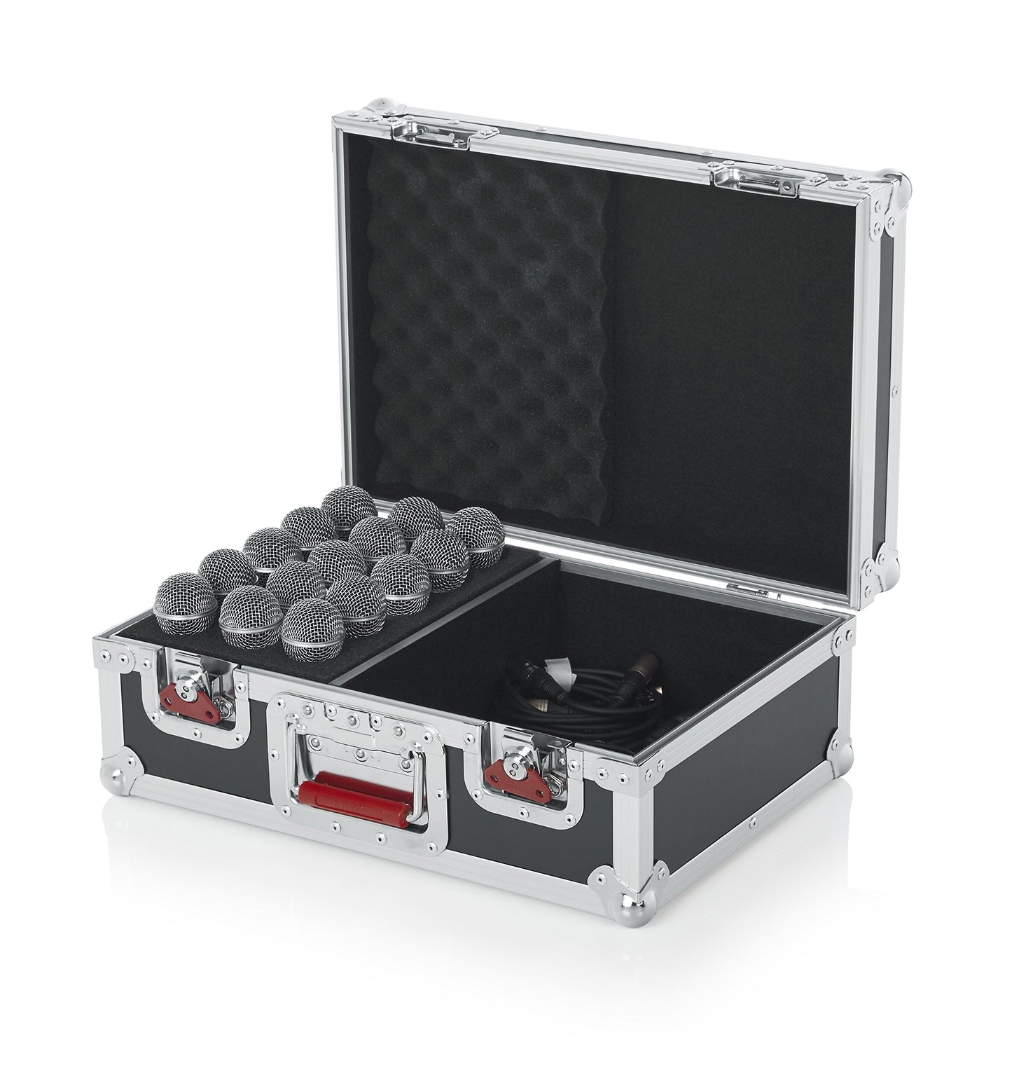 Gator Cases G-TOUR Series Road Case with Foam Drops for (15) Wired Microphones & Accessory Storage (G-TOUR M15)