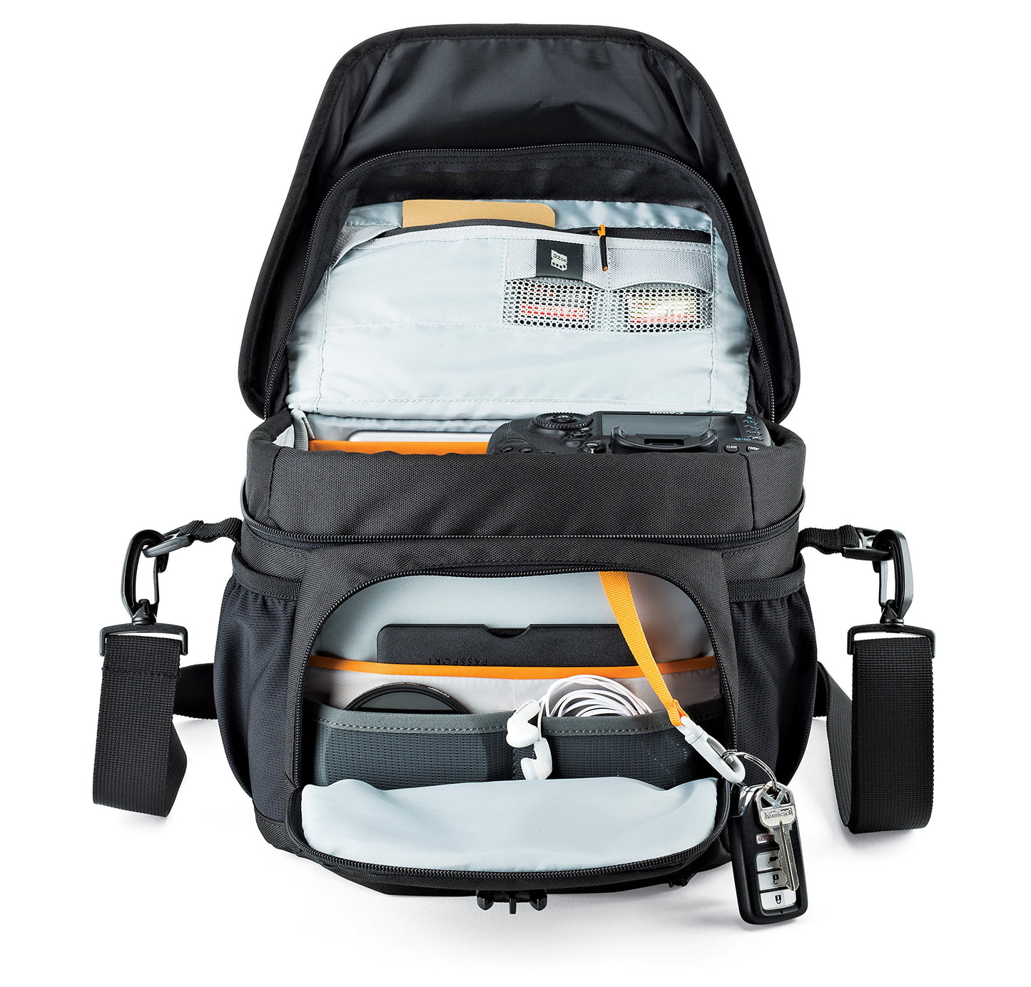 Lowepro LP37123, Nova 180 AW II Camera Bag, Waterproof, Customizable, Fits Pro-Depth DSLR with Lens, Compact Drone, 3-4 Additional Lenses, Flash