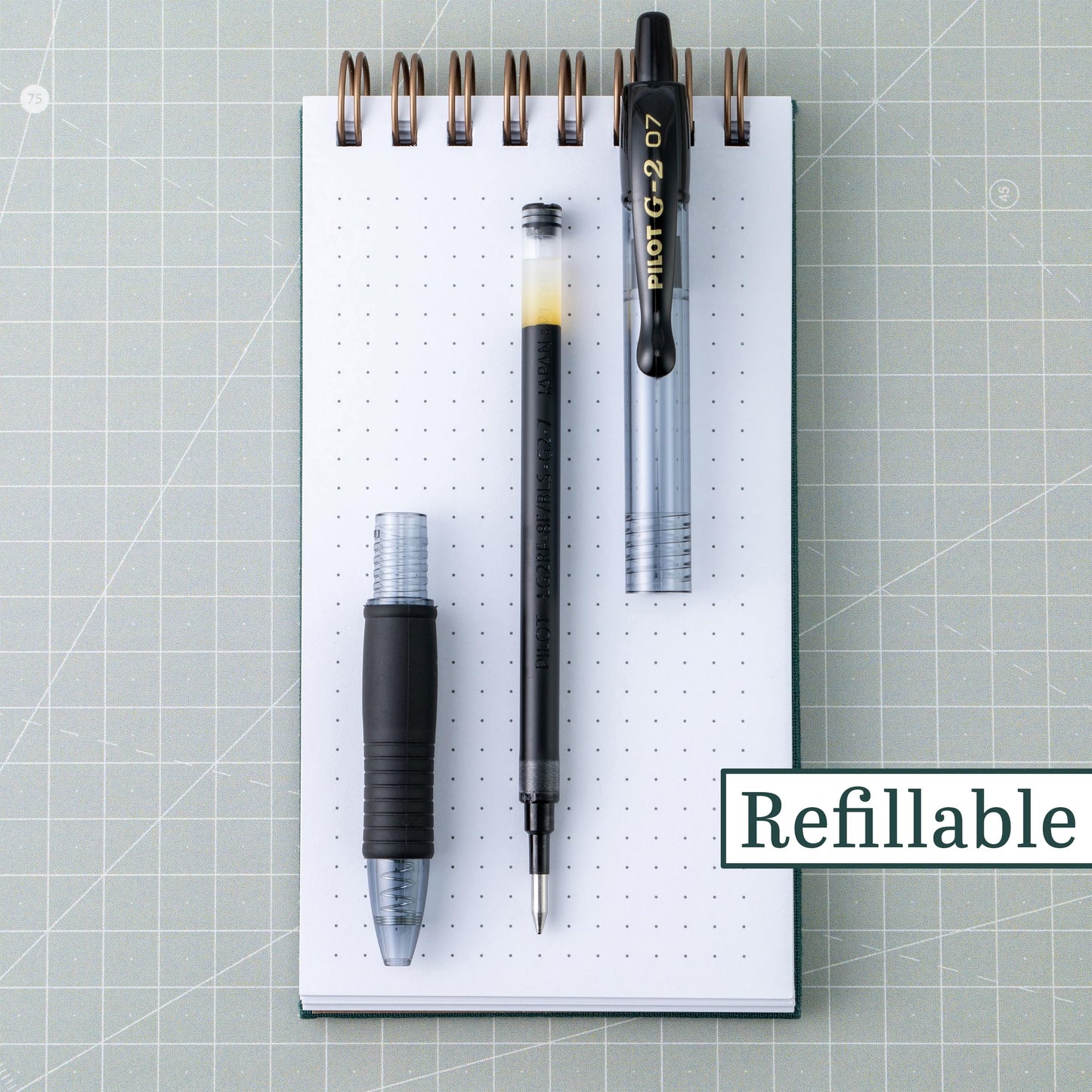 Pilot, G2 Gel Ink Refills, Fine Point 0.7 mm, G2 Pen Refills, Black, Pack of 2