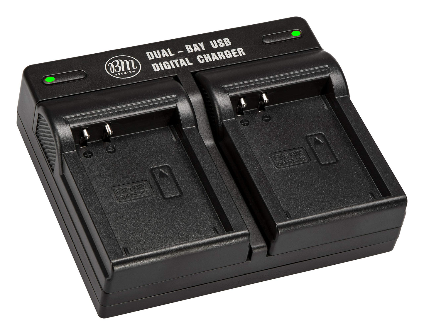 BM Premium EN-EL23 USB Dual Battery Charger for Nikon Coolpix B700, P900, P600, P610, S810c Digital Camera (MH-67P Replacement)