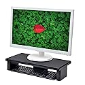DAC STAX Ultrawide Adjustable, Stackable Desktop Computer Monitor Stand Laptop Riser, Supports up to 66 Pounds, with Keyboard Storage, Black (MP-211)