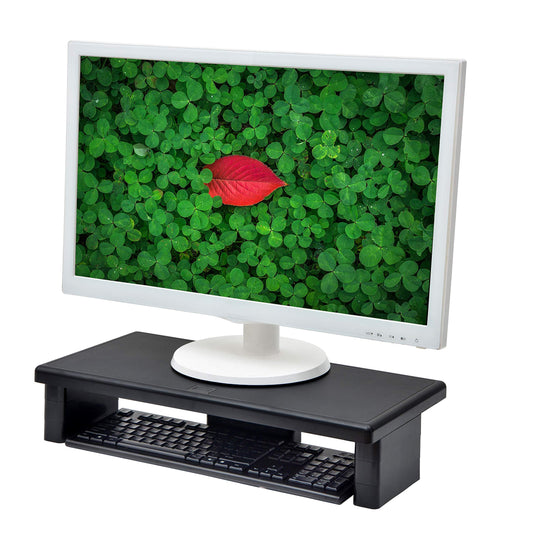 DAC STAX Ultrawide Adjustable, Stackable Desktop Computer Monitor Stand Laptop Riser, Supports up to 66 Pounds, with Keyboard Storage, Black (MP-211)