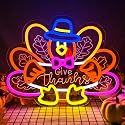 Turkey Neon Sign Thanksgiving Neon Sign Dimmable Thanksgiving Neon Light for Wall Decor Turkey Neon Light for Home Party Holiday Gift