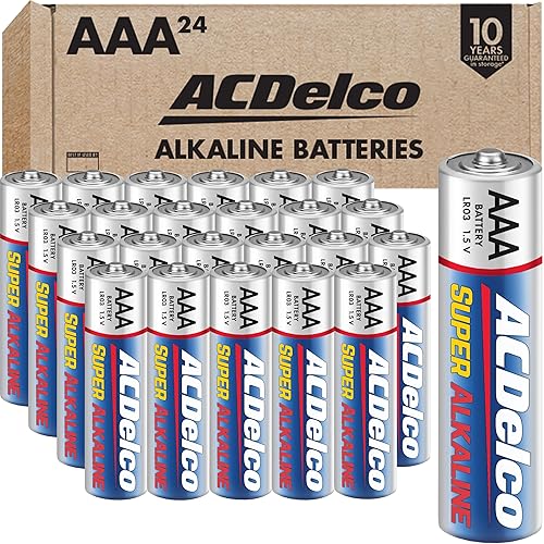 ACDelco 24-Count Triple AAA Batteries, Maximum Power Super Alkaline Battery for Home and Office, 10-Year Shelf Life, Reclosable Packaging