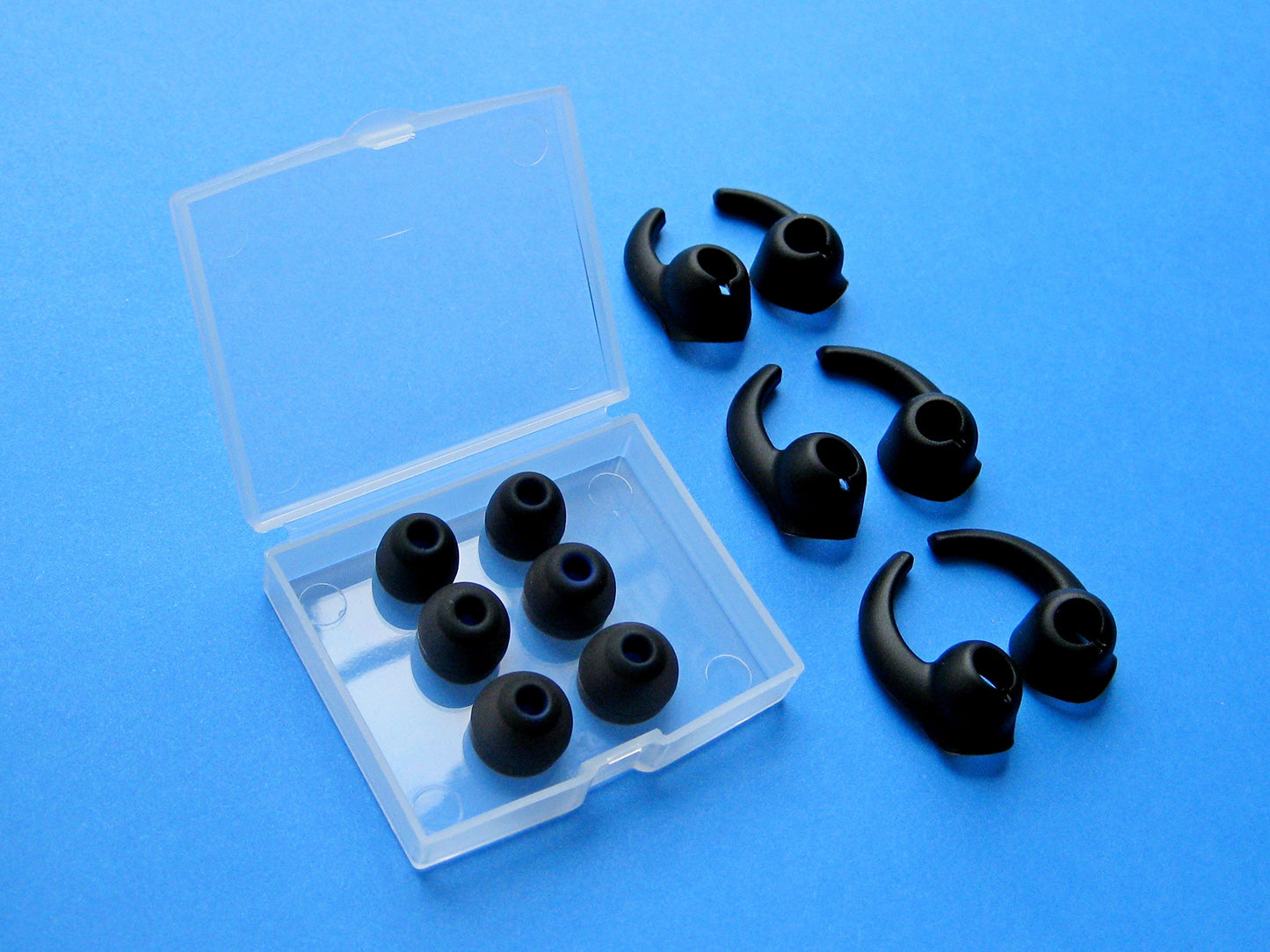 12pcs Round and Stabilizers Ergonomic Set (BK-RND-STB) Replacement Eartips Earbuds Compatible with Jaybird X2 Earphones Headphones