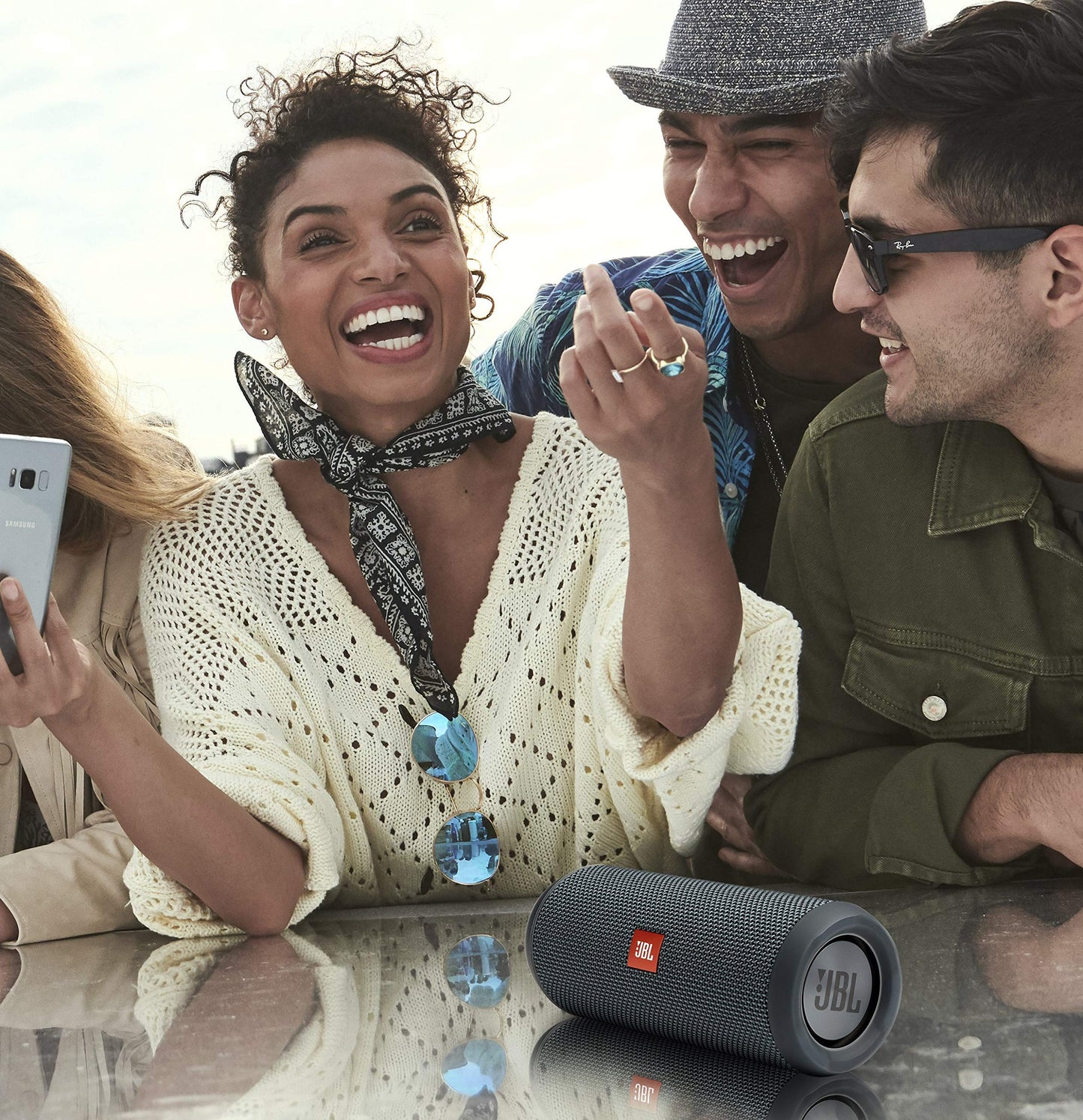 Aode JBL Flip Essential Portable Waterproof Wireless Bluetooth Speaker with up to 10 Hours of Playtime - Gunmetal Grey