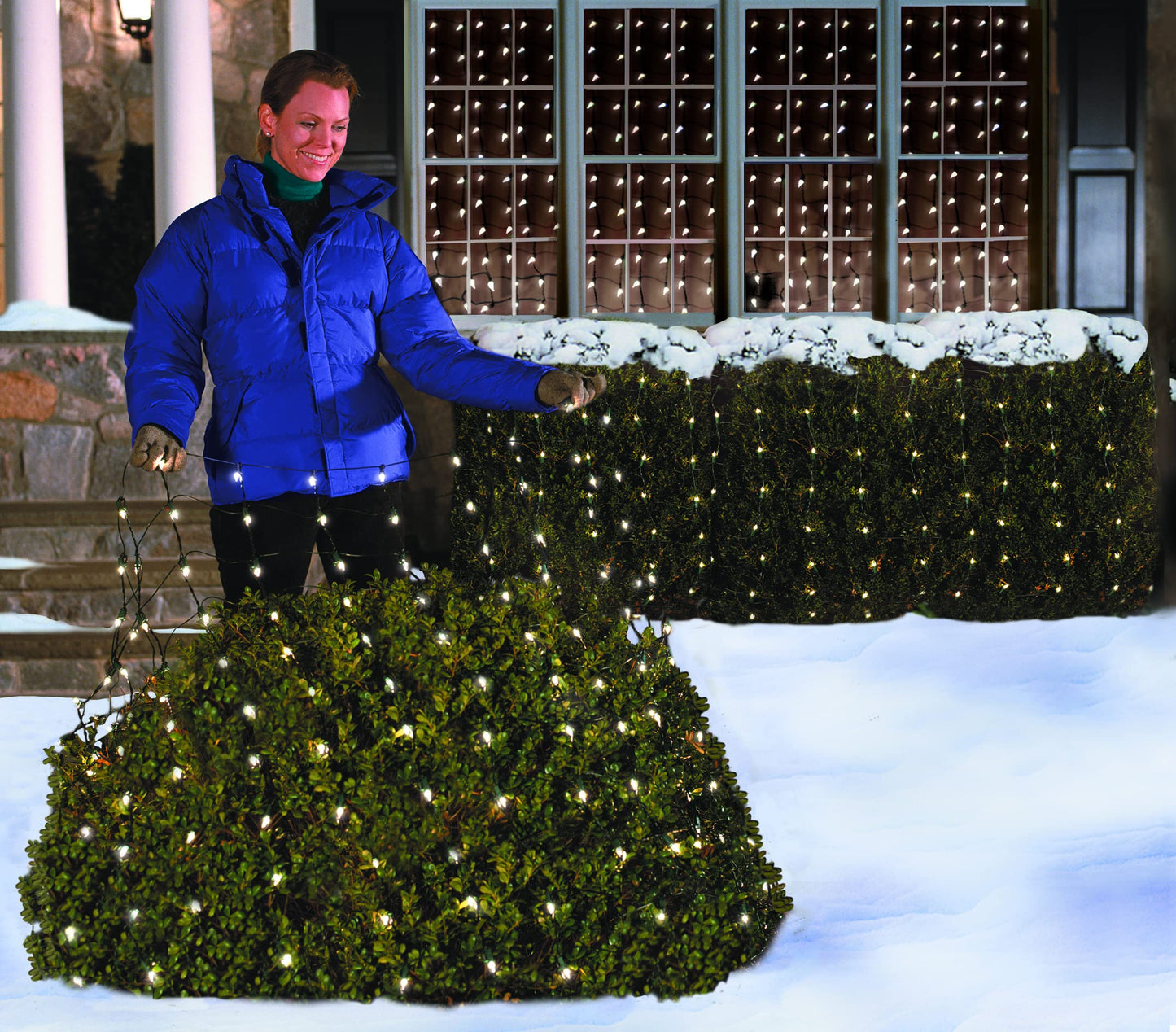 Tupkee Christmas Light Net - 150 Clear Warm Mesh Lights - Random Shimmering Twinkle Lights - 21 of 150 Bulbs Twinkle - 4 ft x 6 ft - Outdoor/Indoor