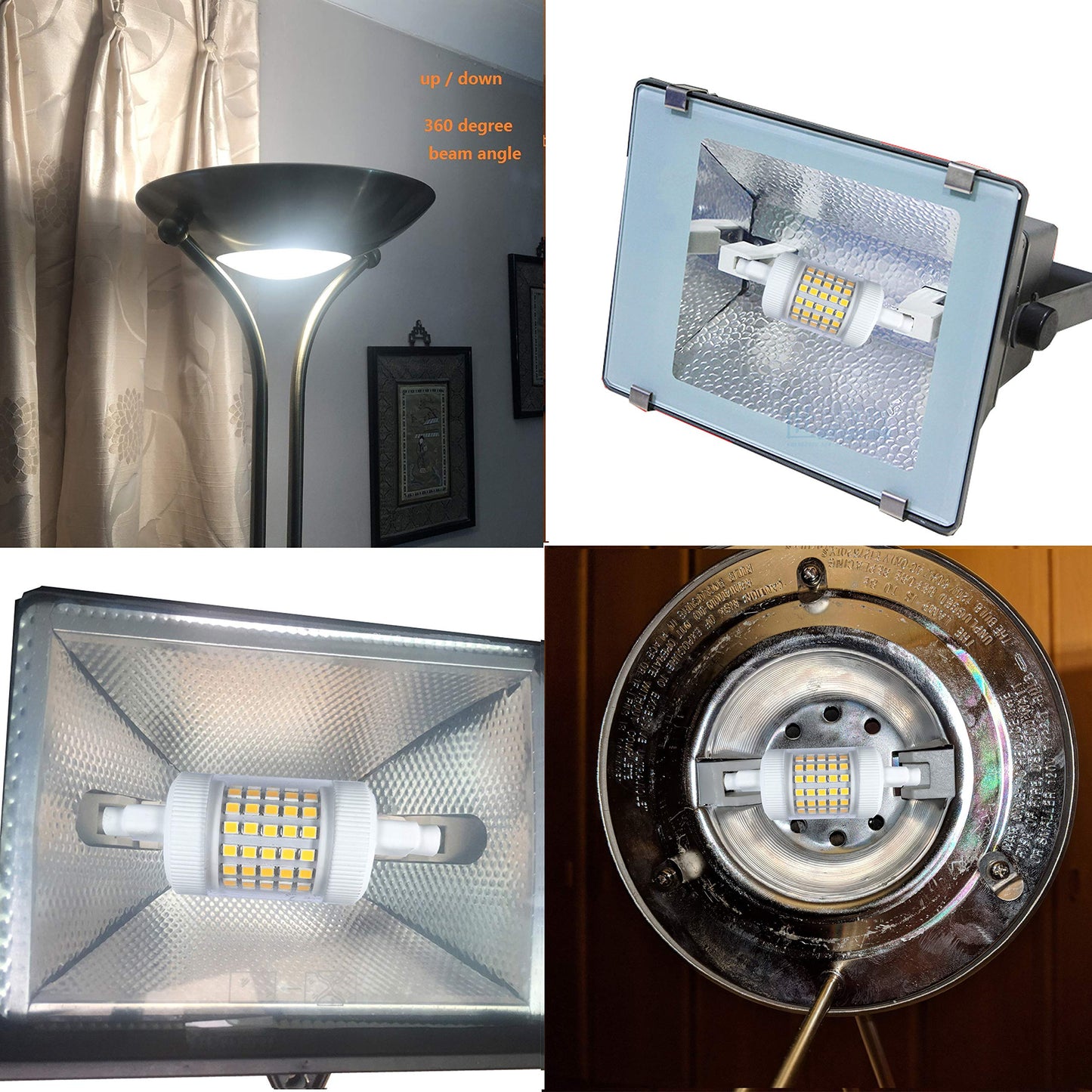 QLEE Dimmable 12W R7s LED Bulb 78mm Daylight 150W Equivalent Halogen 3.1" Double Ended J Base T3 R7s 120V Flooding Reading Working Security Floor Lamp