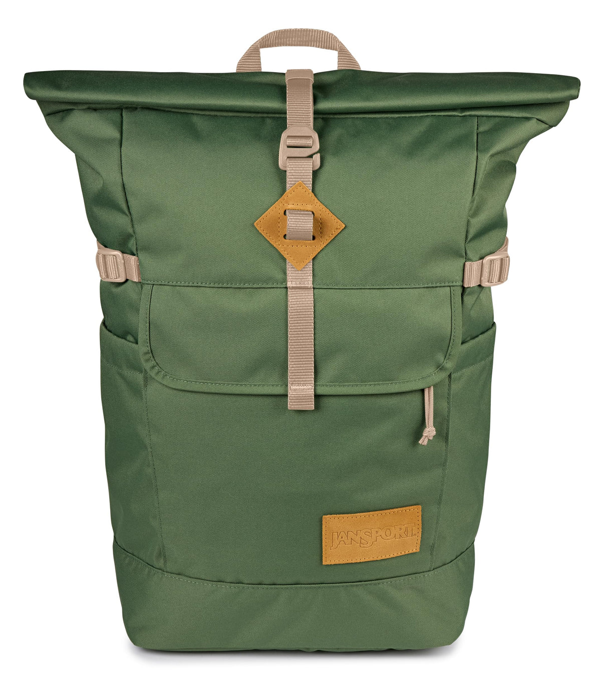 JanSport Hatchet Rolltop Backpack - 17-inch Padded Laptop Sleeve, Spacious Main Compartment, Dual Water Bottle Pockets, Cargo Green