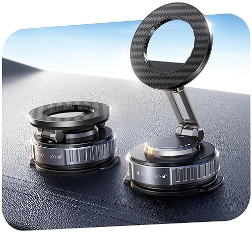 snanlen 2026 Upgraded Car Phone Holder for Magsafe [108LBS Strongest Suction] 360° Adjustable Vacuum Magnetic Phone Holders, Cell Phone car Mount
