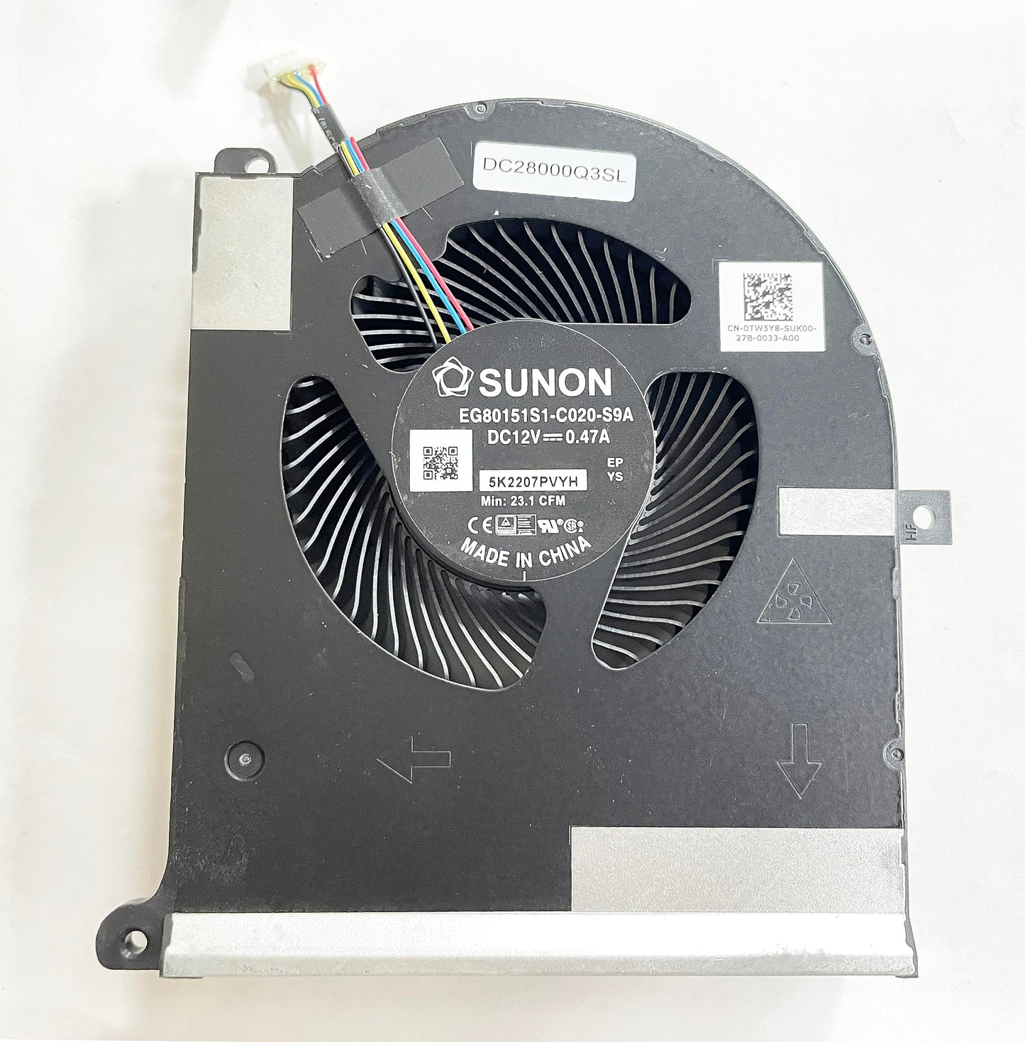 Replacement CPU+GPU Cooling Fan Compatible for Dell Alienware Area 51m R2 RTX2080 DC28000Q3SL DC28000Q4SL EG80151S1-C020-S9A EG80151S1-C010-S9A 0TW5Y8
