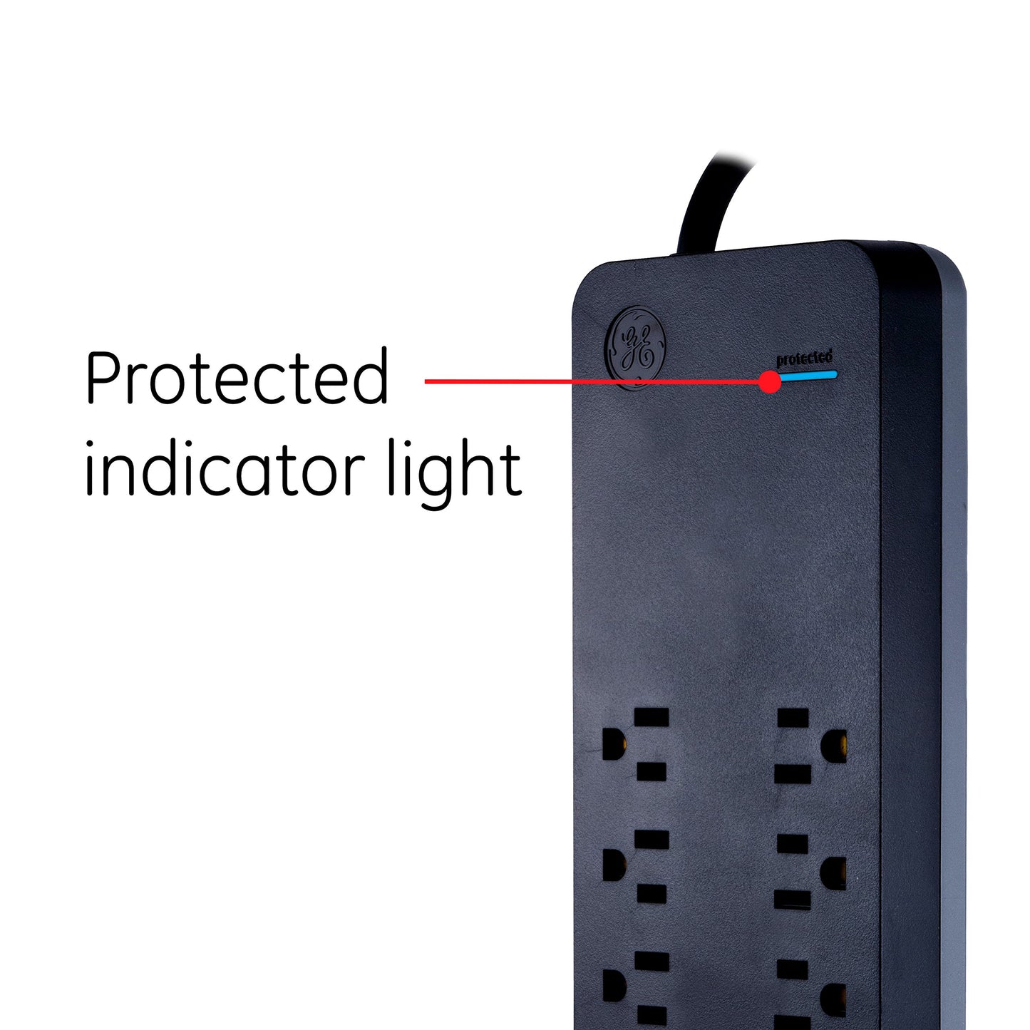 GE 37746 Ultra Pro Surge Protector 10 Outlets 4' Cord, Black