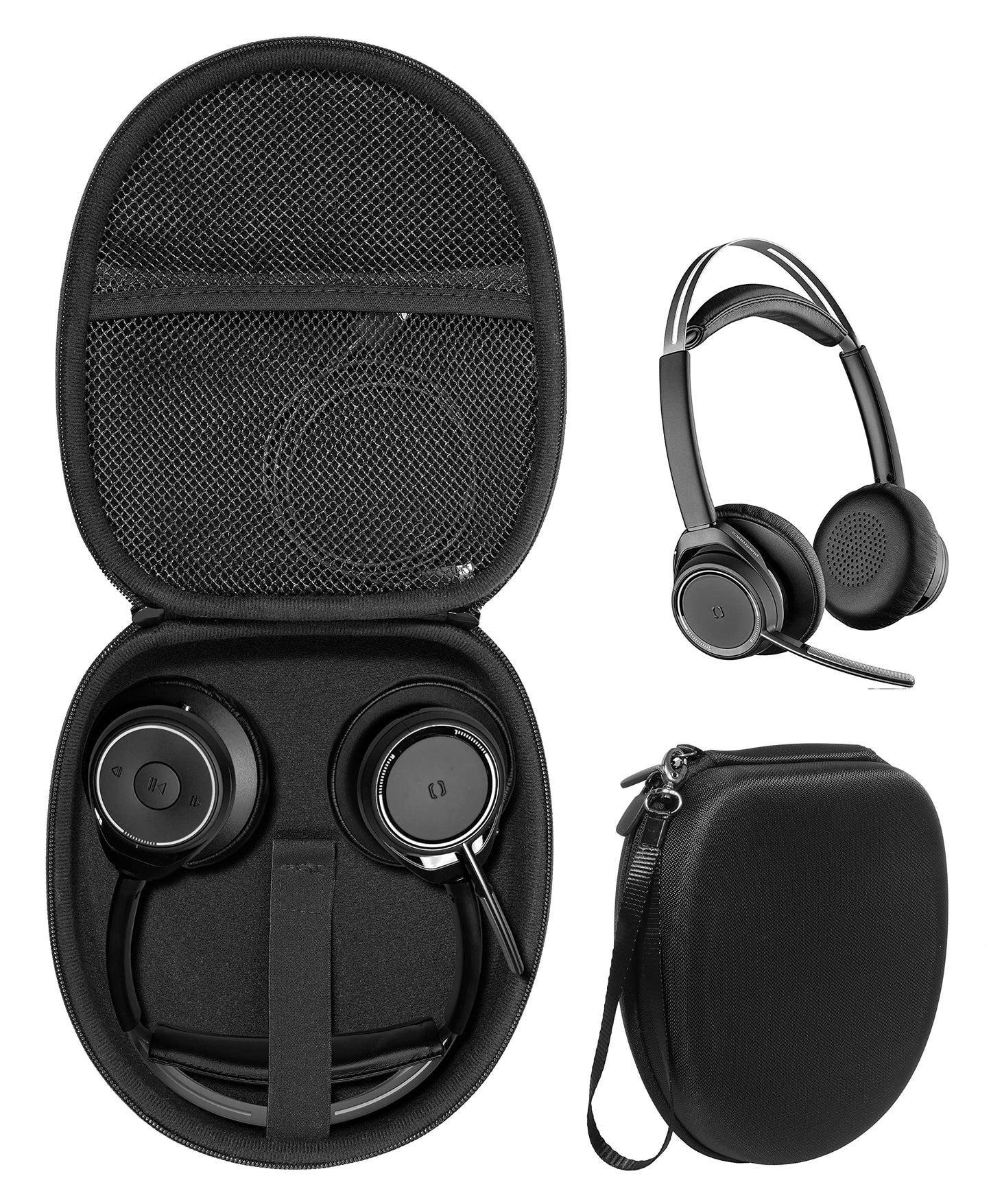 Alltravel Headset Case for Plantronics Voyager Focus UC, Blackwire 3210, C3210, 5210, 5220, 3220; Also for Jabra Evolve 65, 65UC, 40, 40 UC, 20 UC