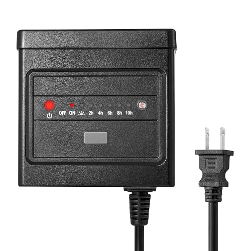 QITIM 60W Low Voltage Landscape Transformer with Timer and Photocell Sensor, 120V AC to 12V DC, Dusk to Dawn and 2/4/6/8/10 Countdown Timer