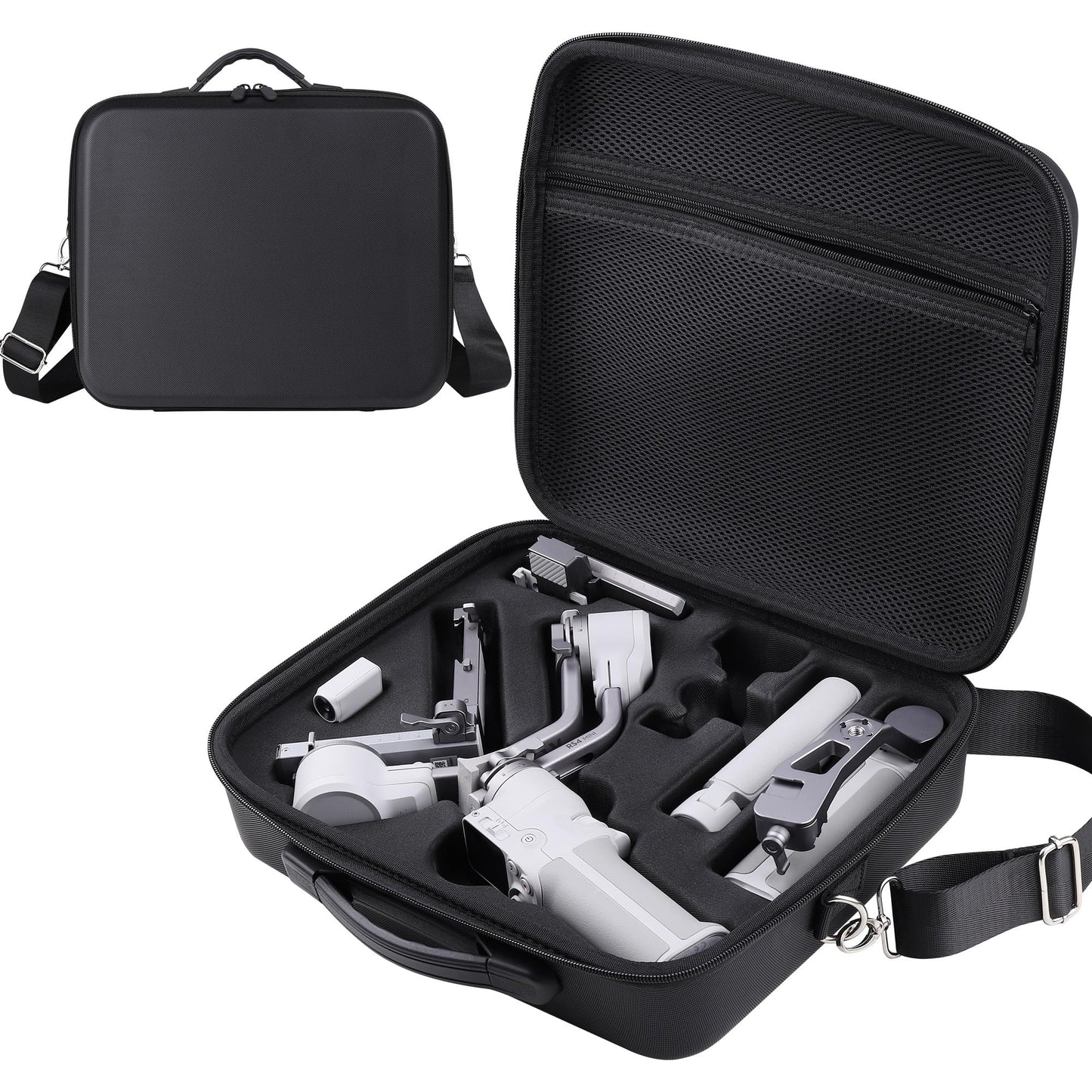 PONYRC RS 4 Mini Carrying Case, Waterproof Portable PU leather Storage Shoulder Bag Travel Case for DJI RS 4 Mini Creator Combo Gimbal Lightweight