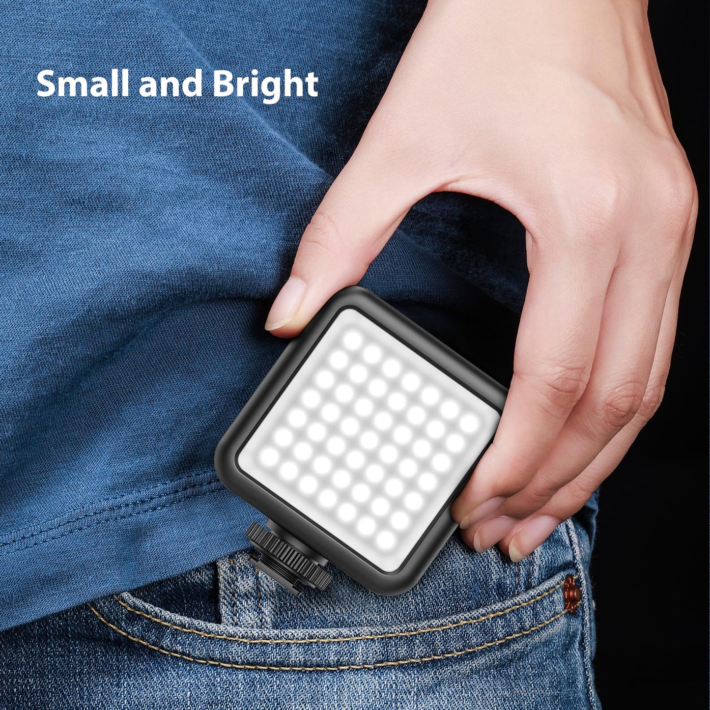 ULANZI VL49 2000mAh LED Video Light w 3 Cold Shoe, Rechargeable Soft Light Panel, Portable Photography Lighting for DJI OSMO Sony DSLR Canon Camera