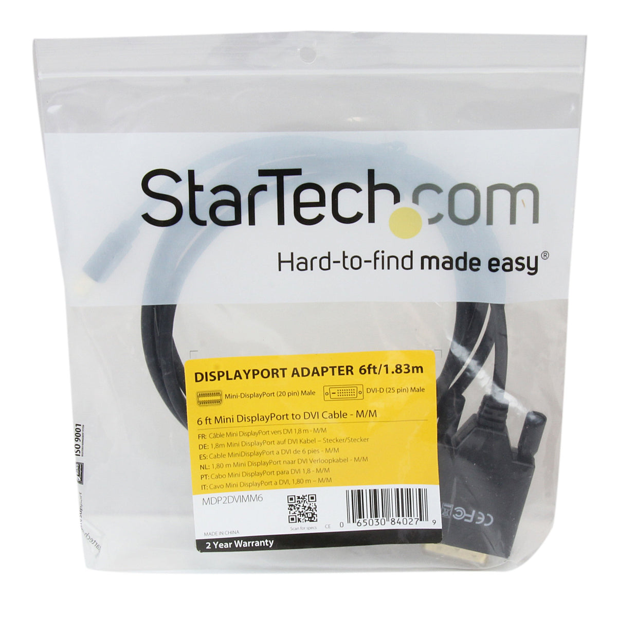 StarTech 6 Mini DisplayPort DVI Cable