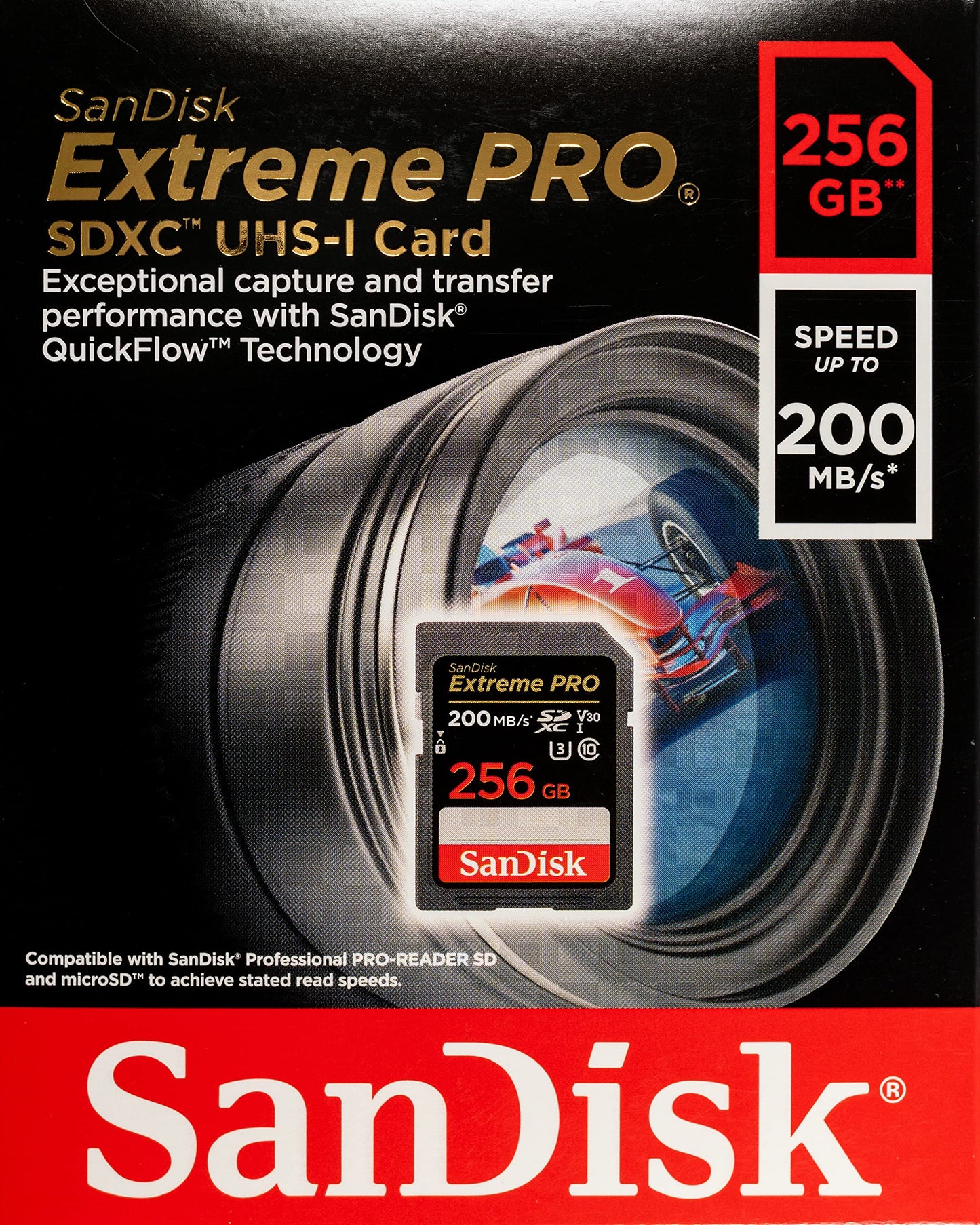 SanDisk SD Extreme Pro 256GB UHS-I Memory Card Compatible with Nikon Z6III, Z5II and Z50II Mirrorless Cameras (SDSDXXD-256G-GN4IN) Bundle with 1