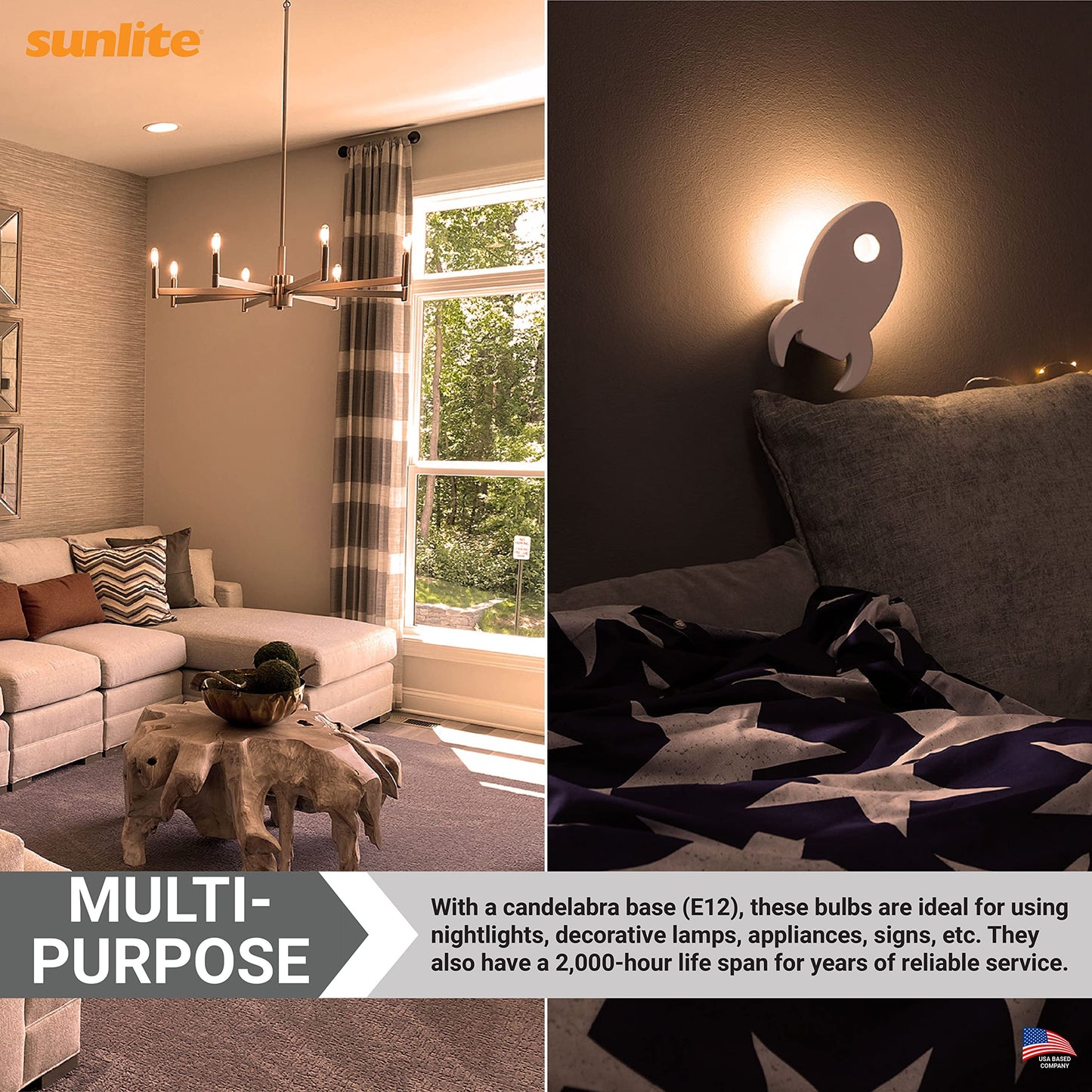 Sunlite 15T4/CL Incandescent 15-Watt, Candelabra Based, T4 Tubular Bulb, Clear