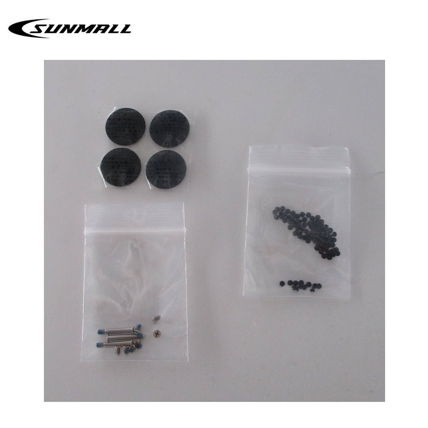 SUNMALL Replacement Screws Compatible with MacBook Pro Unibody - A1278/A1286/A1297, 4pcs Rubber Feet + 10pcs Bottom Case Repair + 100pcs Keyboard