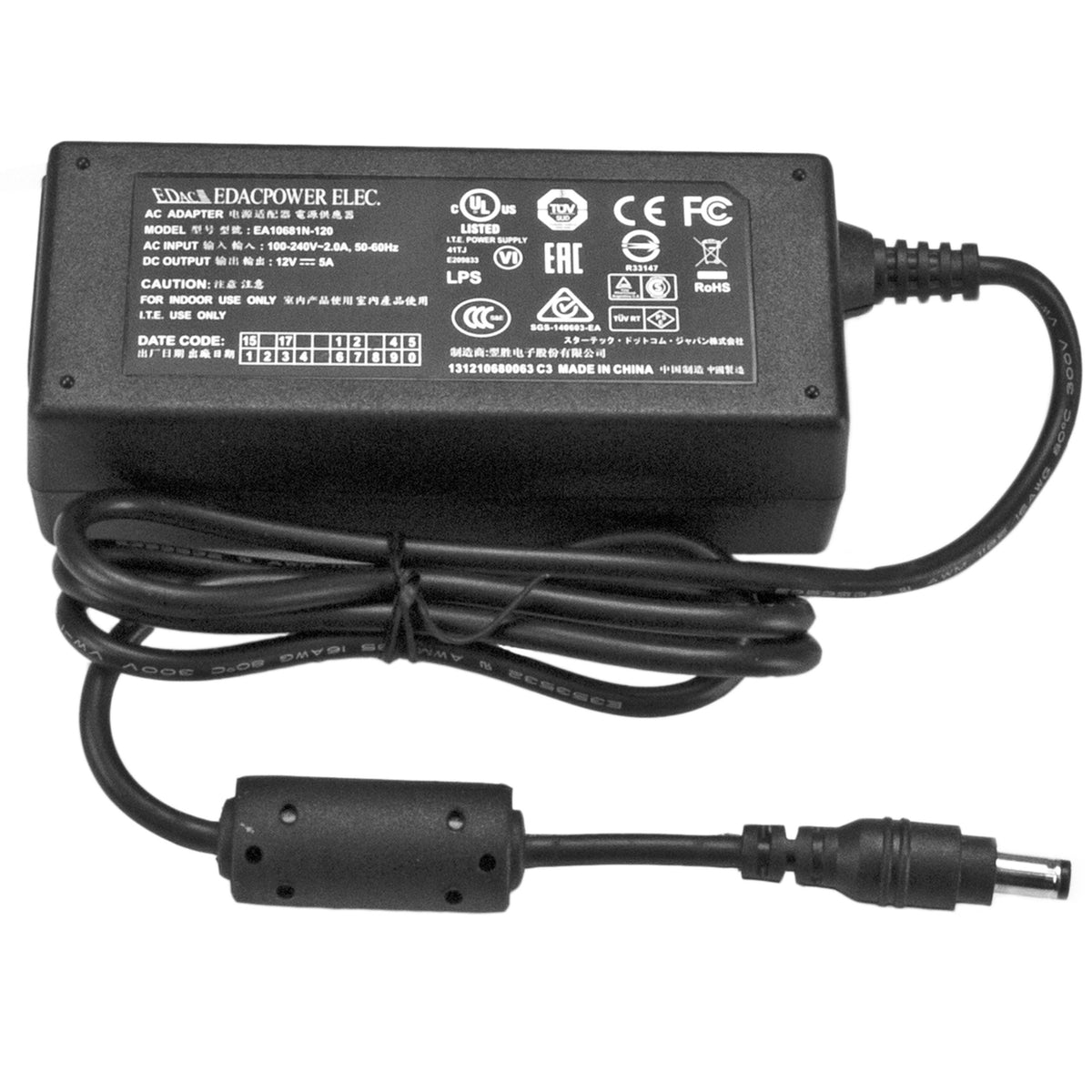 StarTech 12V Power Adapter, Replacement 12V DC Power Adapter (SVA12M5NA)