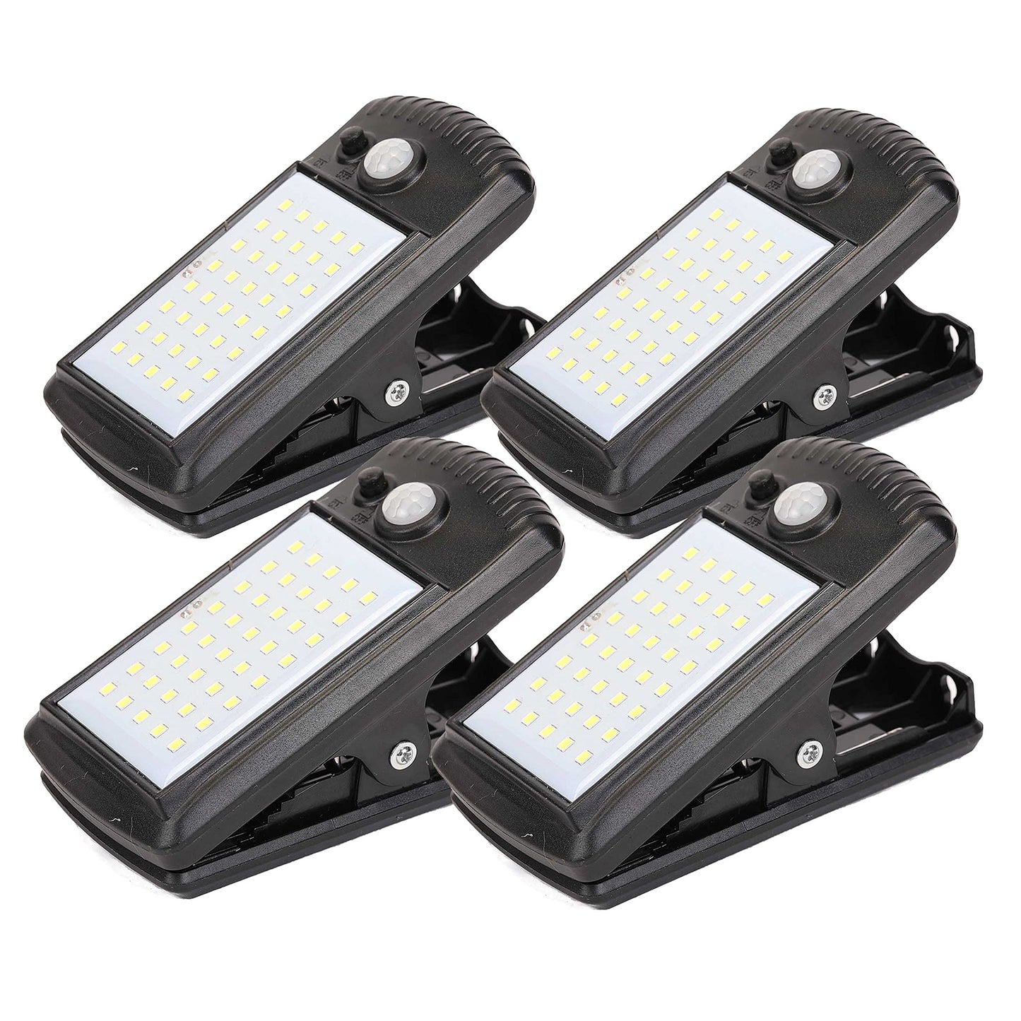 Morestar 4 Pack Solar Motion Sensor Security Clip Lights, Outdoor Waterproof Solar Fence Lights with 40 LED & 2 Modes, Portable Emergency Lighting