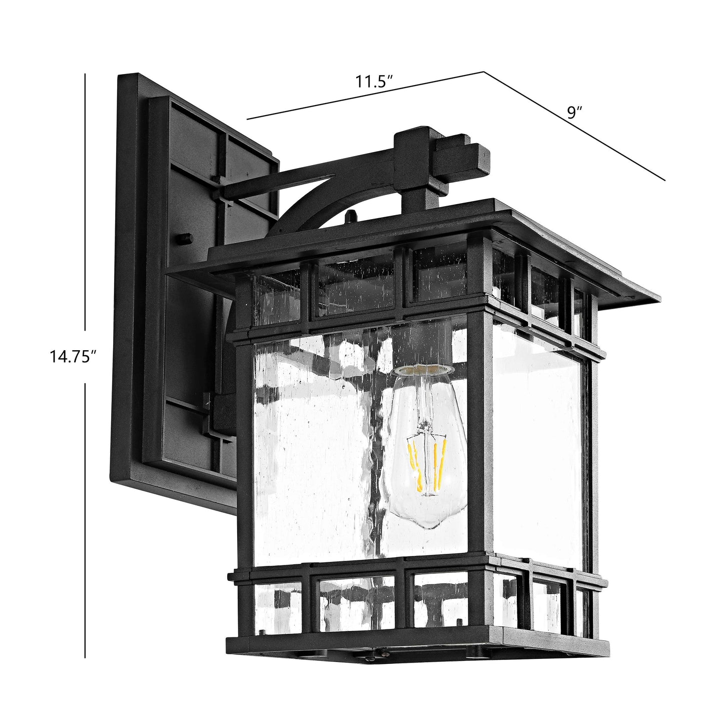 Safavieh Lighting Rolran Black Outdoor Wall Lantern (LED Bulb Included)