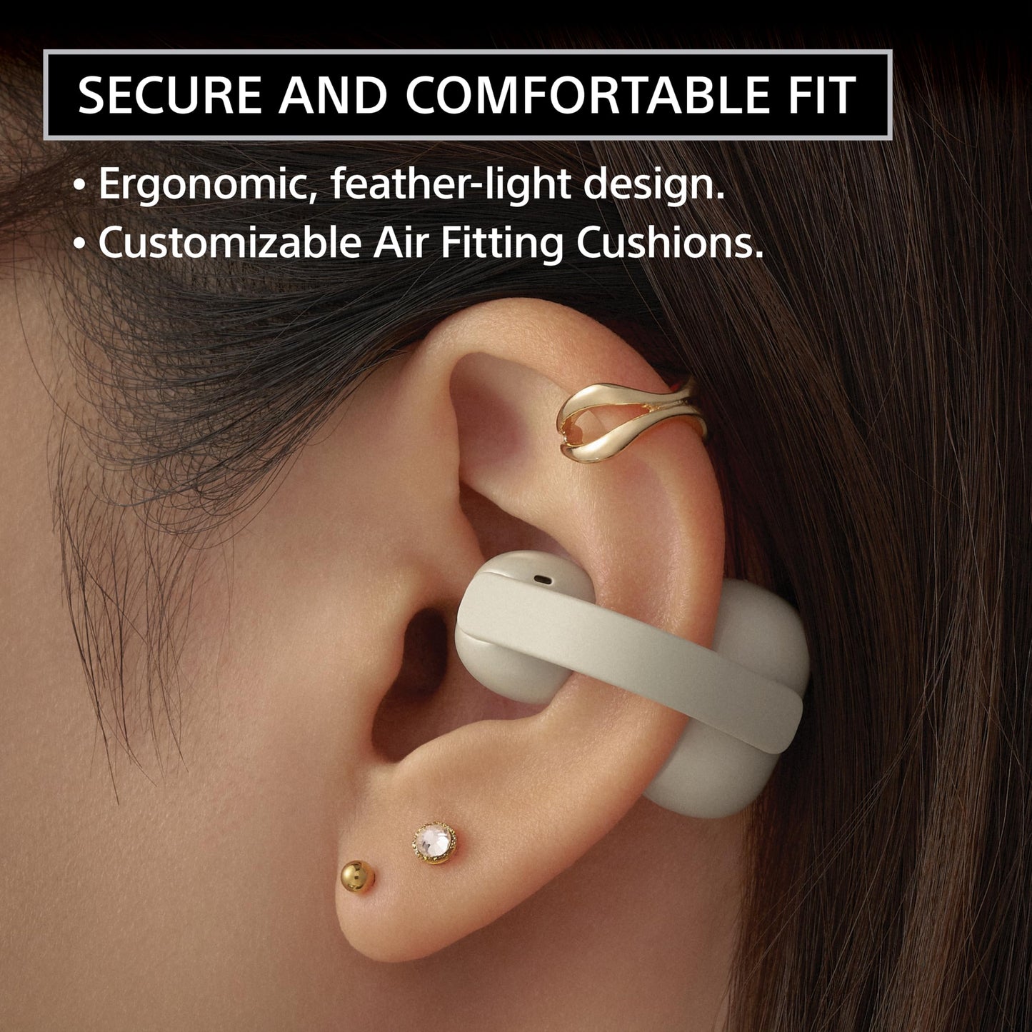 Sony LinkBuds Clip Truly Wireless Open Earbuds Greige WF-LC900/C (Renewed)