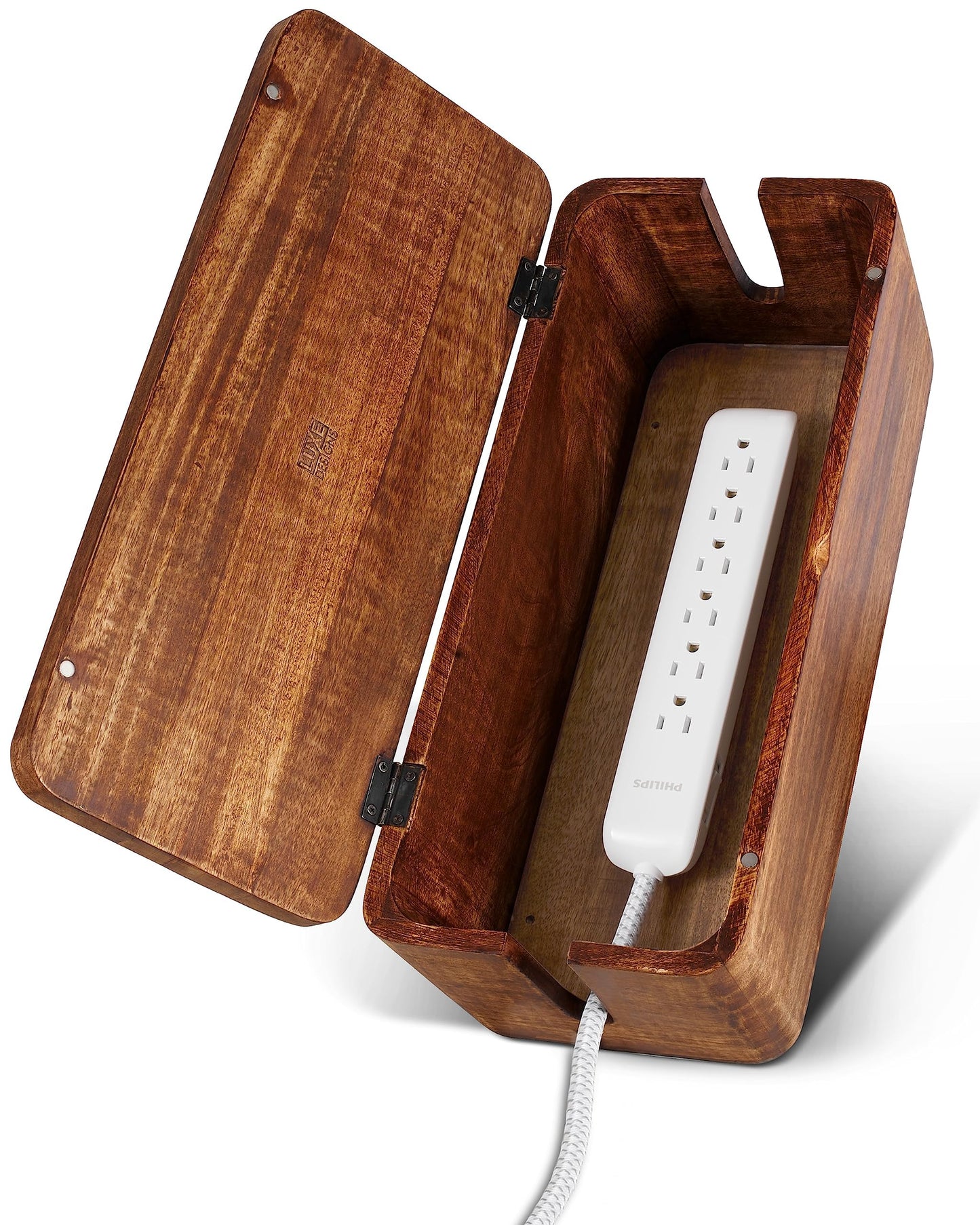 Large Cable Management Box - Cable Organizer Box and Power Strip Box for Electrical Cord Management - Hide Desk Cord and Floor Cables - Wire Storage