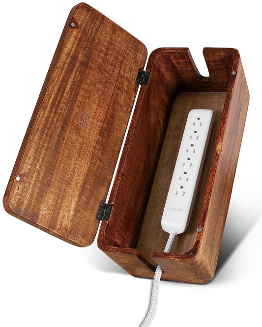 Large Cable Management Box - Cable Organizer Box and Power Strip Box for Electrical Cord Management - Hide Desk Cord and Floor Cables - Wire Storage