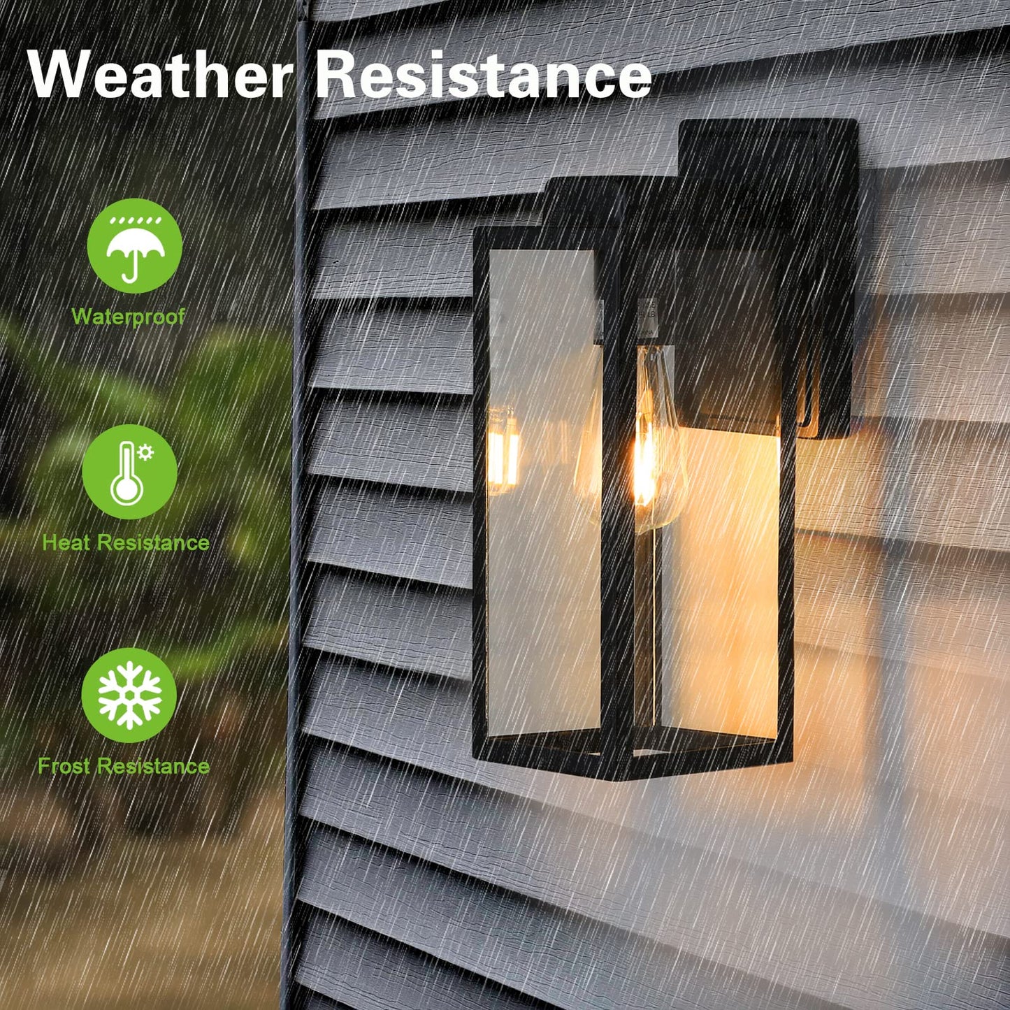 hykolity Large Size Outdoor Wall Lights,16 Inch Outdoor Wall Lantern, Waterproof Exterior Wall Sconce, Anti-Rust Wall Mounted Lighting with Glass