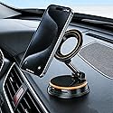 LouqueticBloom MagSafe Compatible Car Mount, 110LBS Strong Magnetic Phone Holder, 3000GF Vacuum Suction Cup, 360° Adjustable Zinc Alloy Car Phone