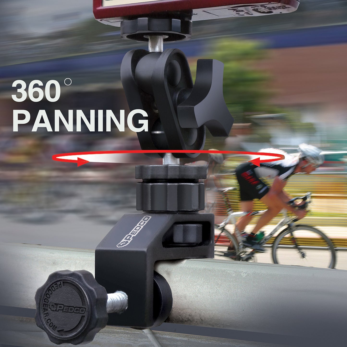Pedco UltraClamp Assembly 360 Swivel Camera Mount Accessory for Cameras, Scopes and Binoculars (1.5-Inch w/Swivel), Black (P-UCA360)