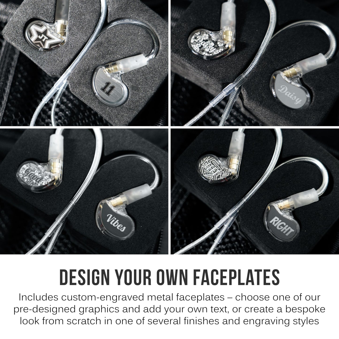 MEE audio Personalized M6 PRO in Ear Monitor Headphones for Musicians w/Engraved Metal Faceplates: Choose an Artwork and/or Add Custom Text, Noise