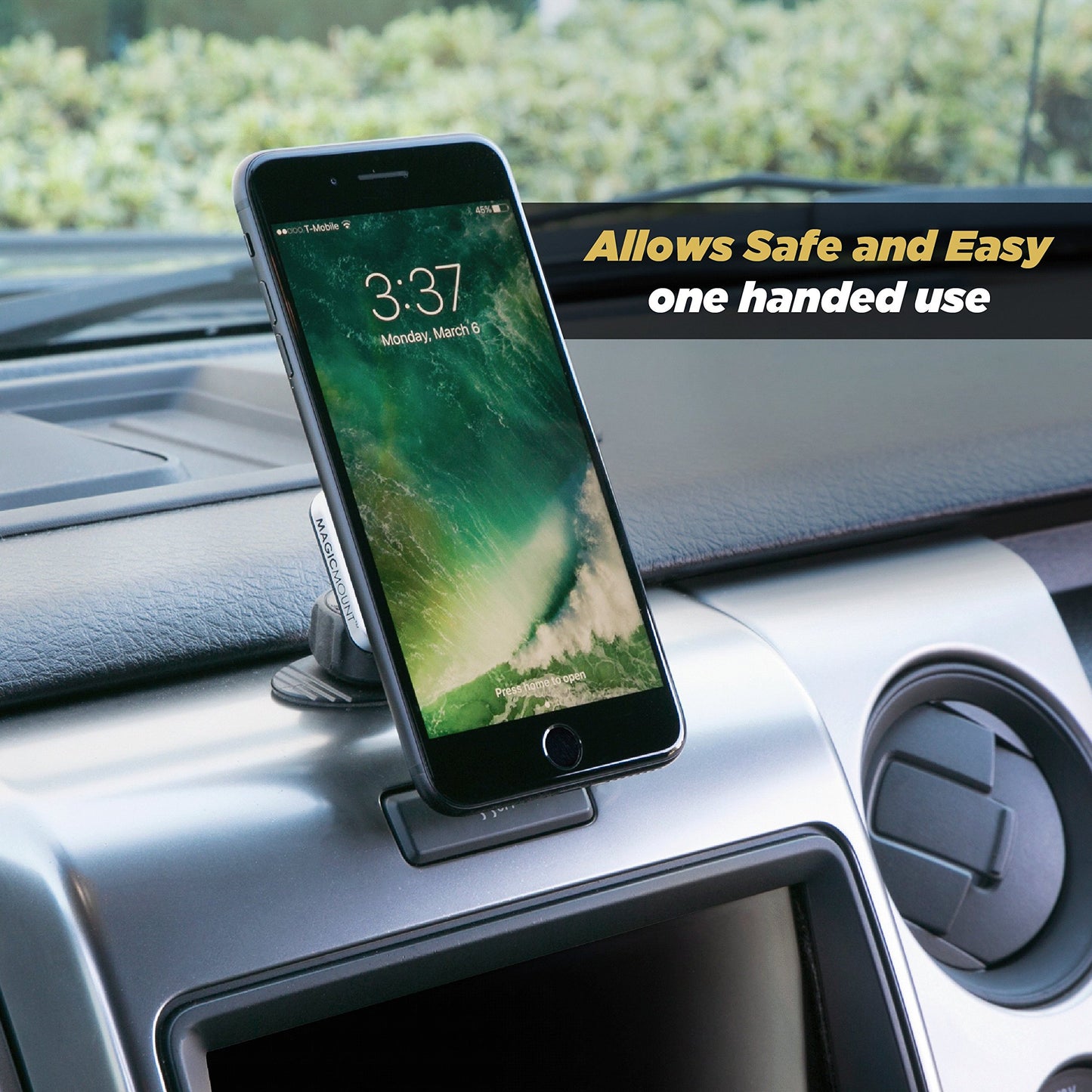 Scosche MPD2PK-UB MagicMount Pro Magnetic Car Phone Holder - Strong Magnet Mount for iPhone and Android - Secure Magnetic Mount for Car - Universal