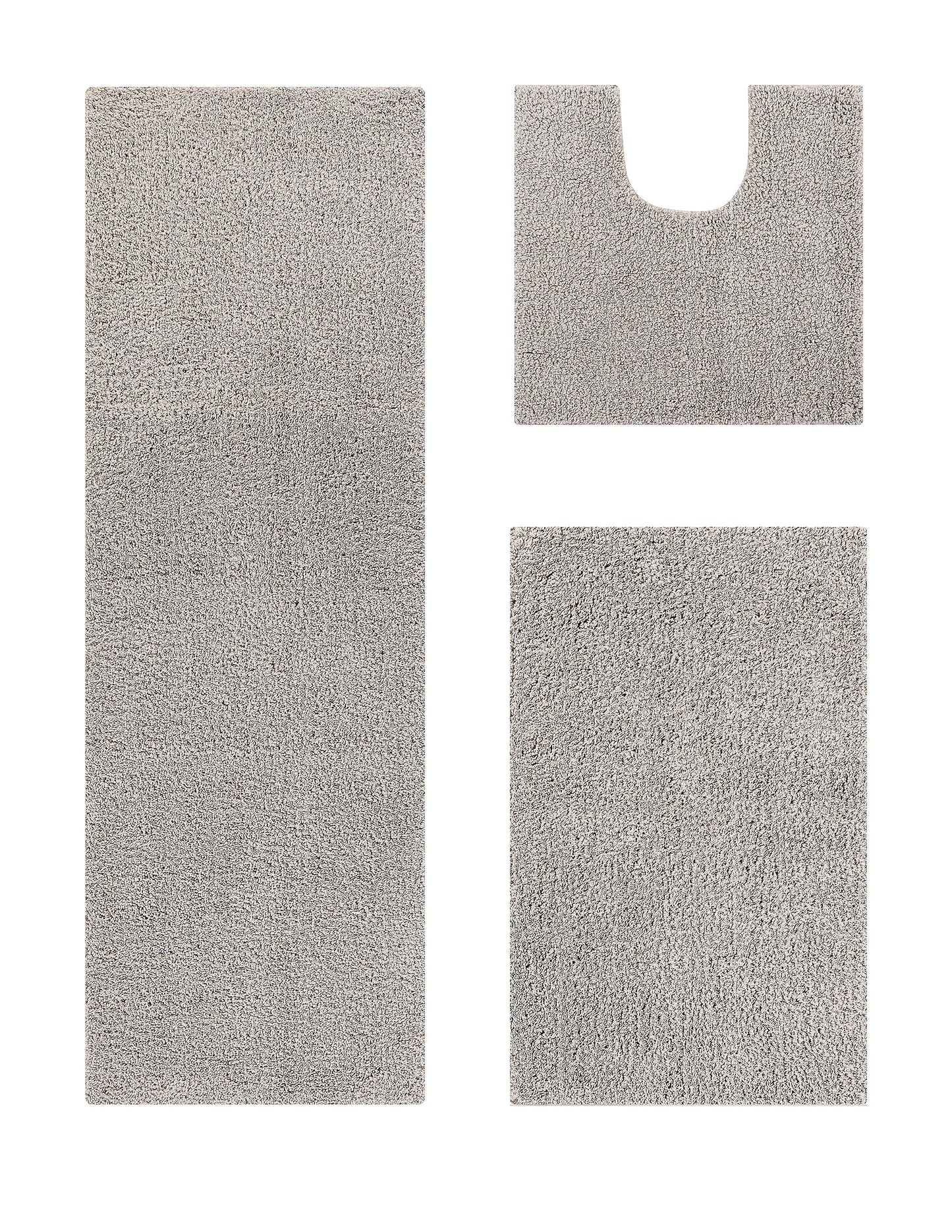 Better Trends Micro Plush Collection Tufted 100% Polyester 3 Piece Set (20" x 20" | 21" x 34" | 20" x 60") Bath Rug Set, Beige