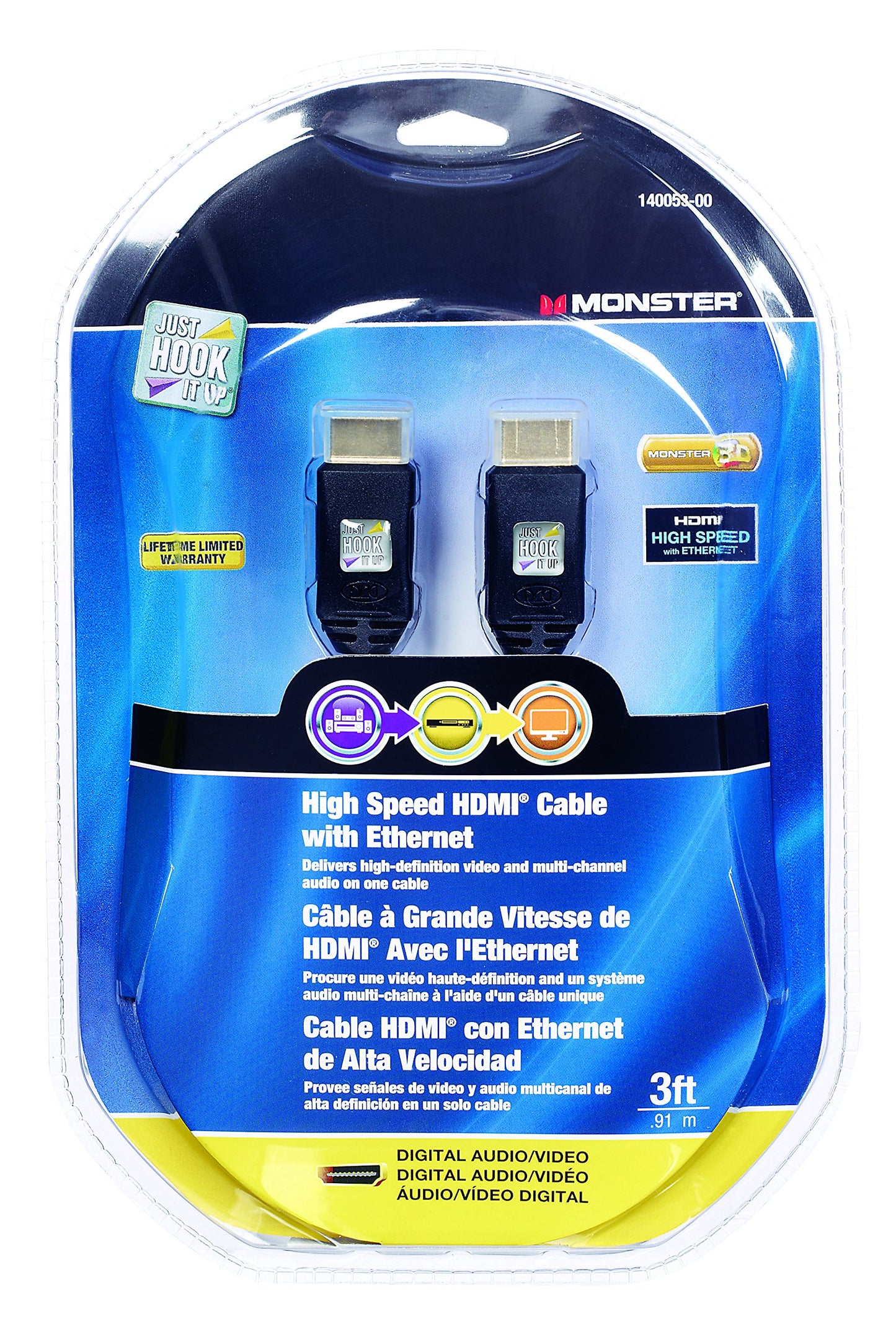 Monster High Speed HDMI Cable with Ethernet - 3ft
