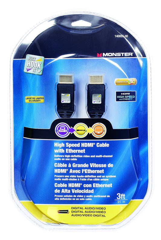 Monster High Speed HDMI Cable with Ethernet - 3ft