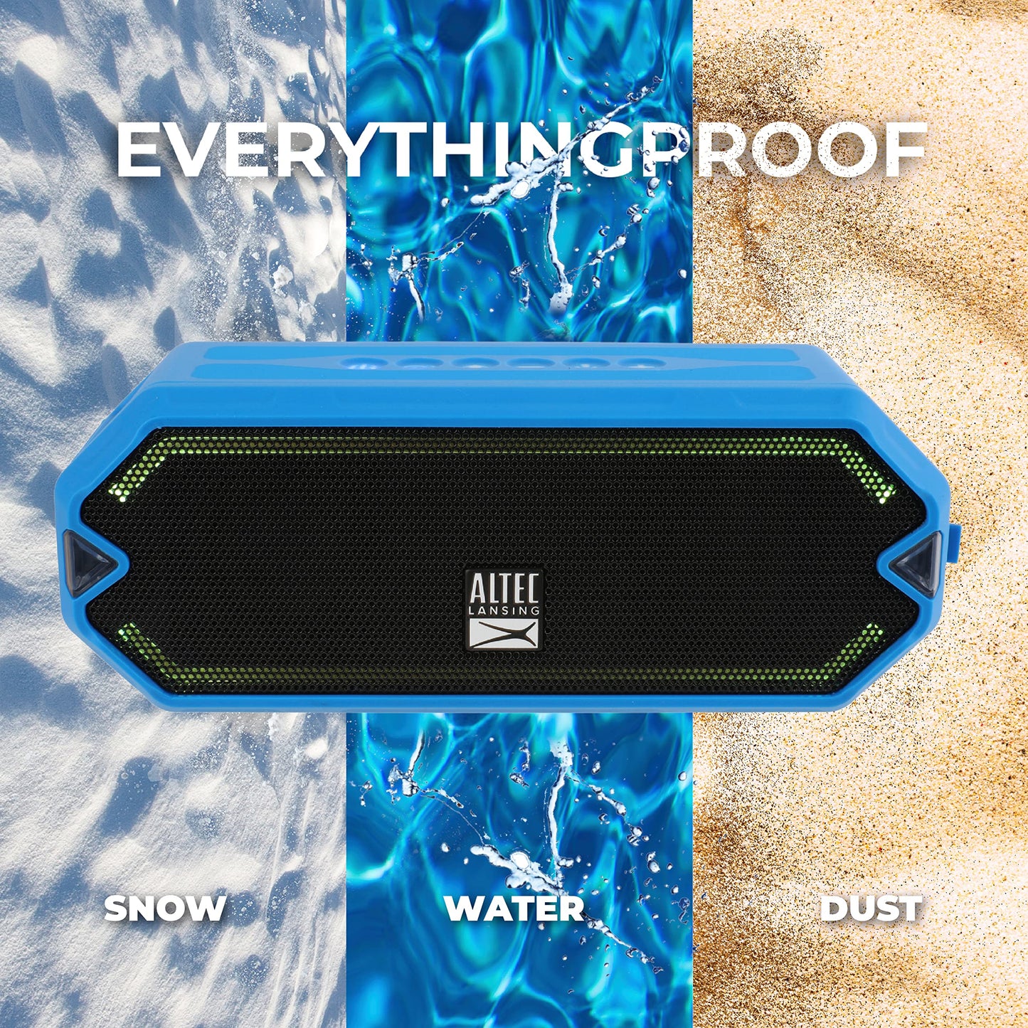 Altec Lansing - HydraJolt Wireless Bluetooth Speaker, Waterproof Portable Speakers with Built in Phone Charger and Lights, Everything Proof Outdoor
