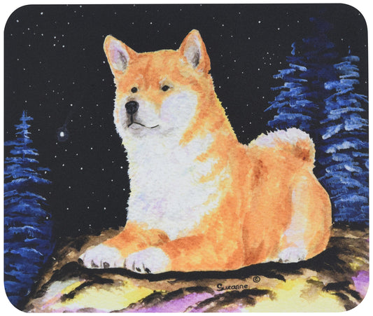 Caroline's Treasures SS8445MP Starry Night Shiba Inu Mouse Pad, Hot Pad or Trivet for Home Office Gaming Working Computers Laptop Mouse Mat,Washable